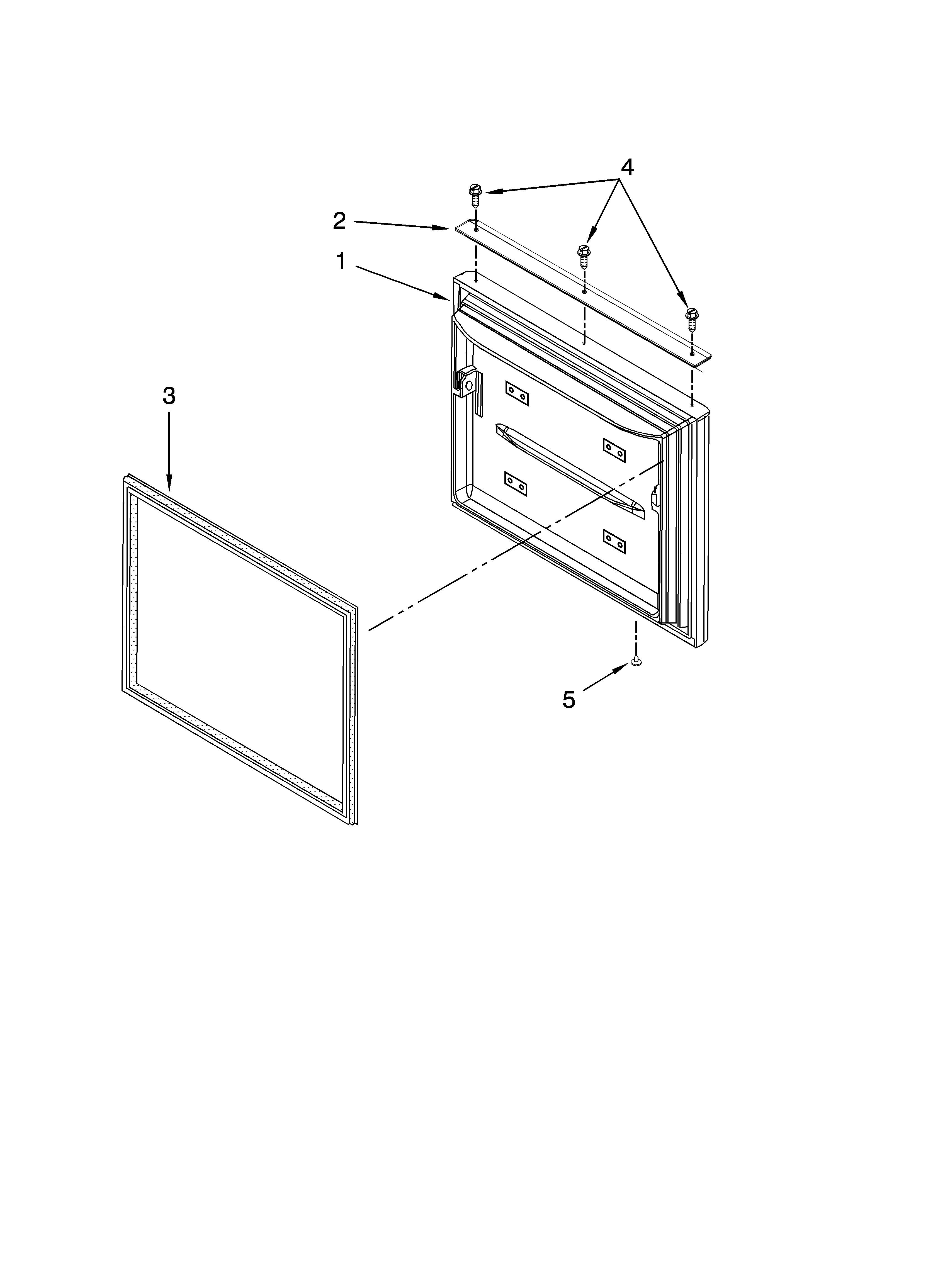 Kenmore 59667252701 freezer door parts diagram