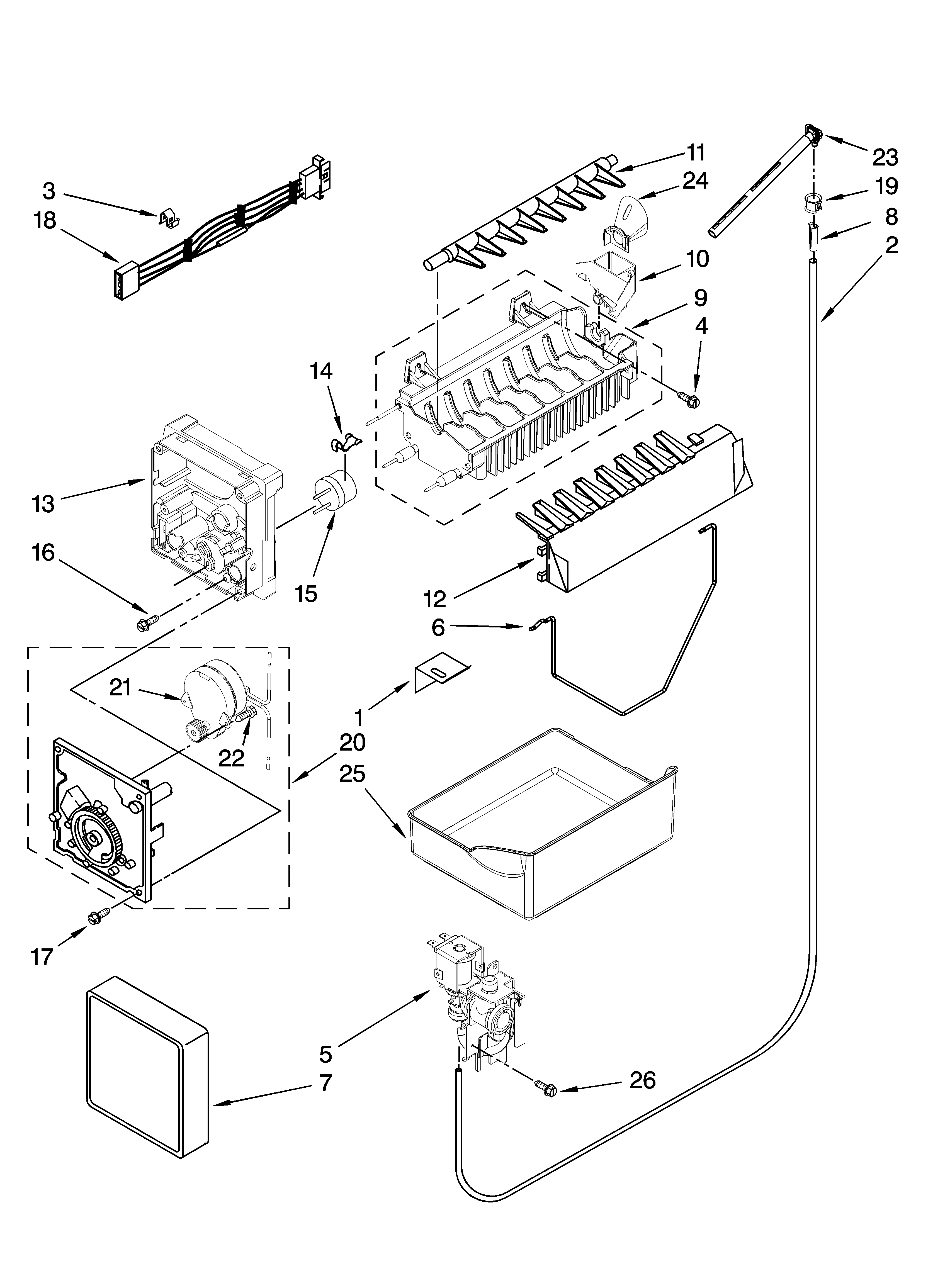 Kenmore 59667993702 icemaker parts, optional parts diagram