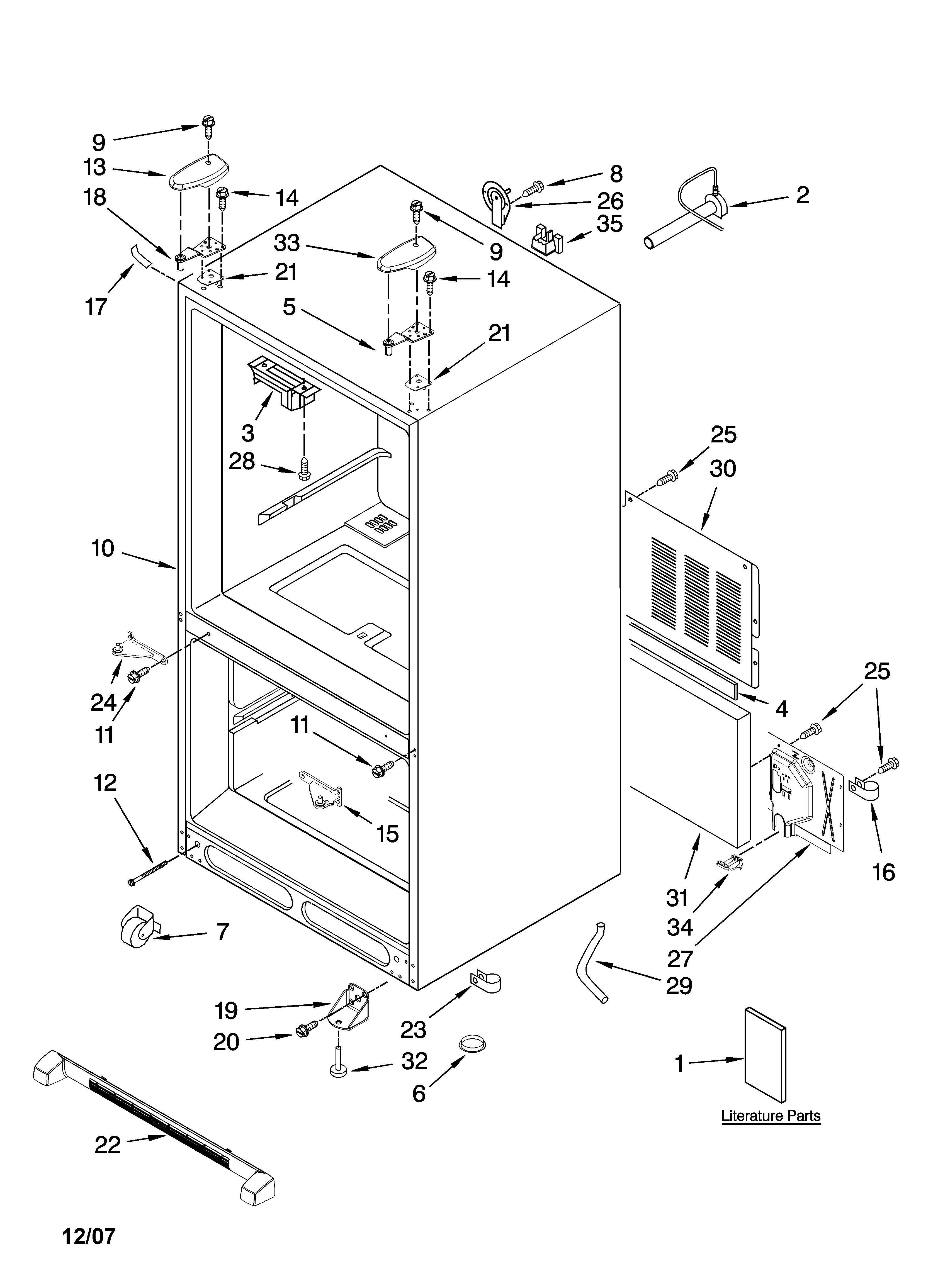 Kenmore Elite 59676594701 cabinet parts diagram
