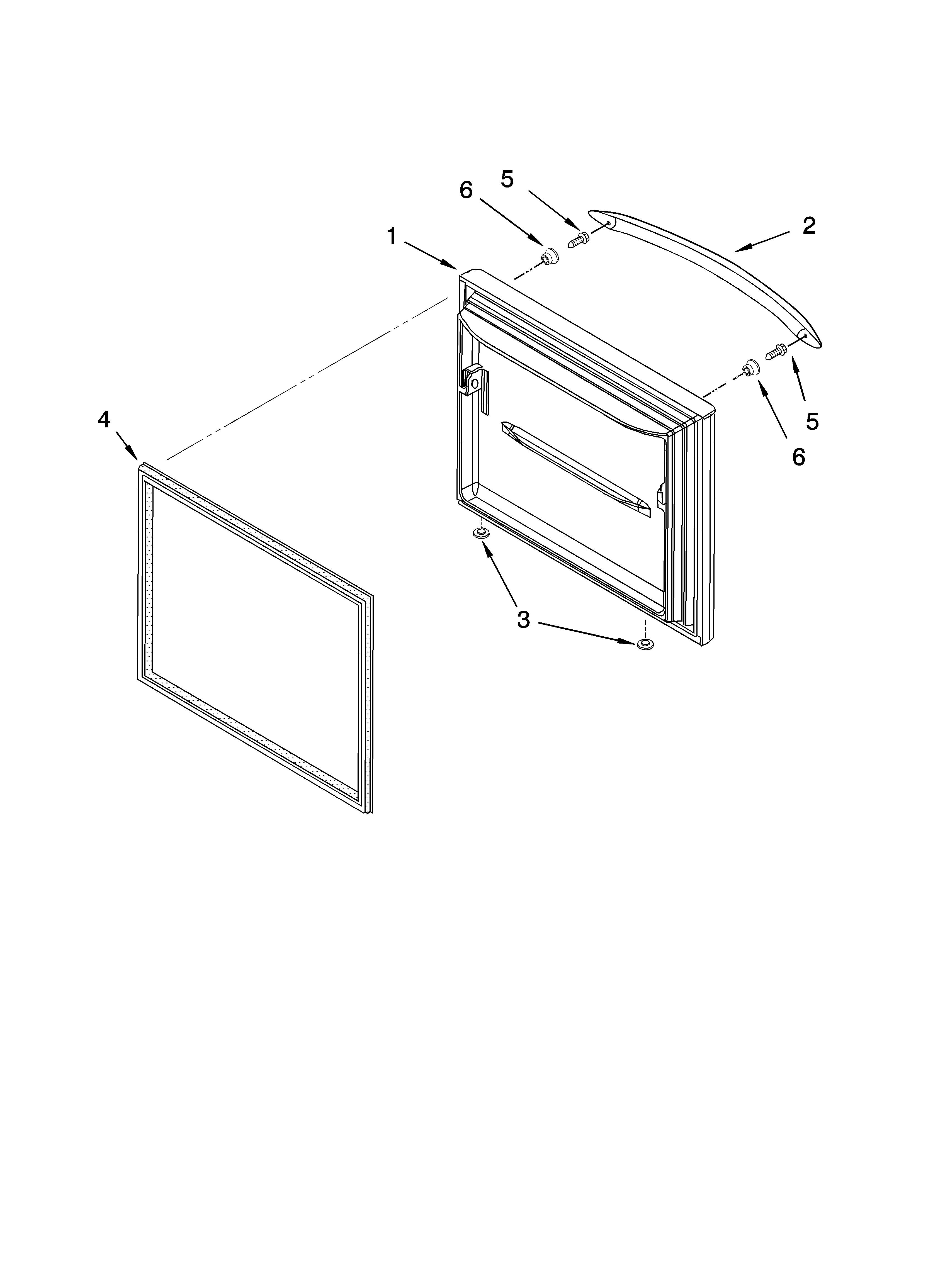 Kenmore Elite 59676602701 freezer door parts diagram