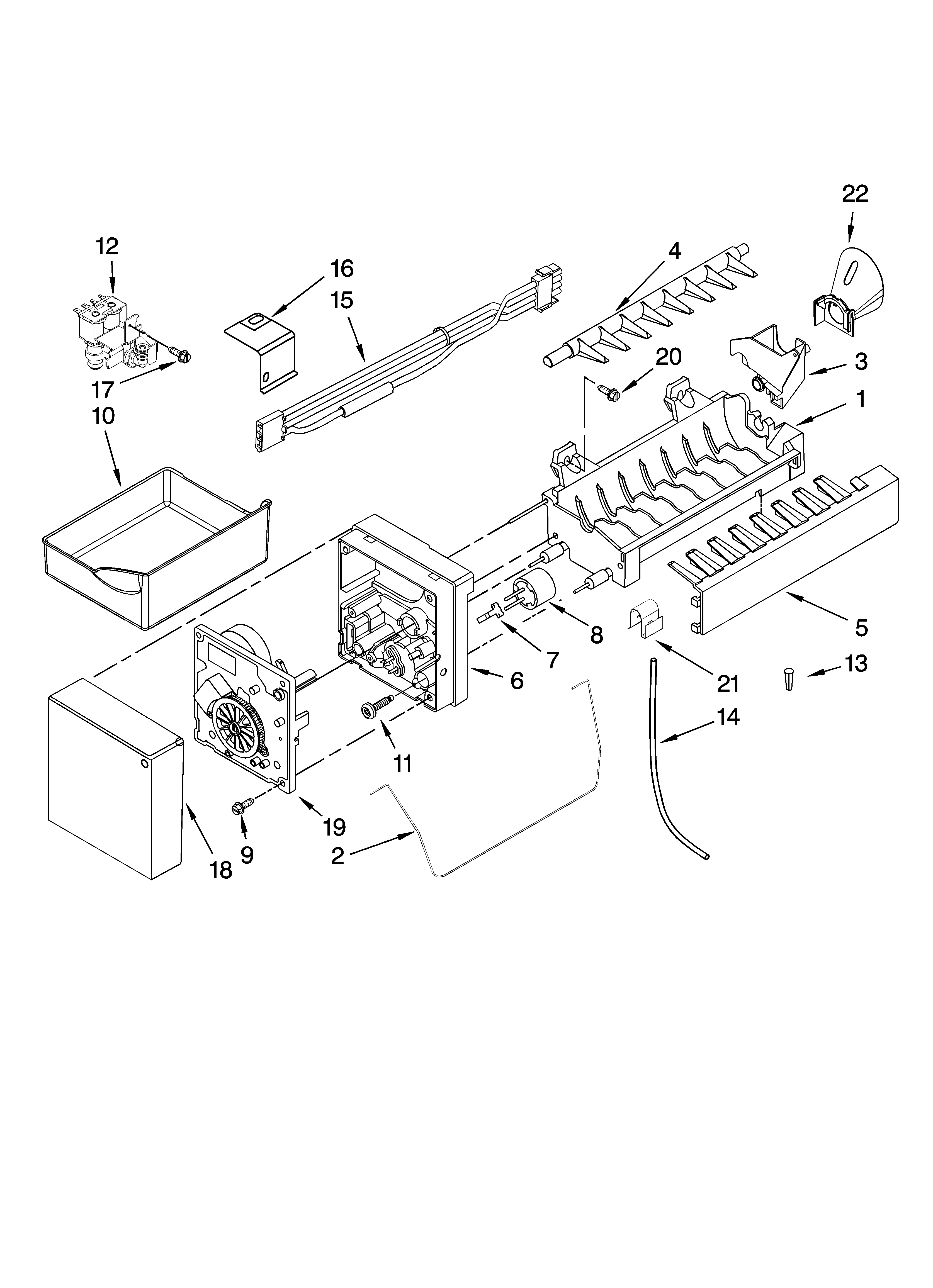 Kenmore Elite 59676602701 icemaker parts, optional parts (not included) diagram