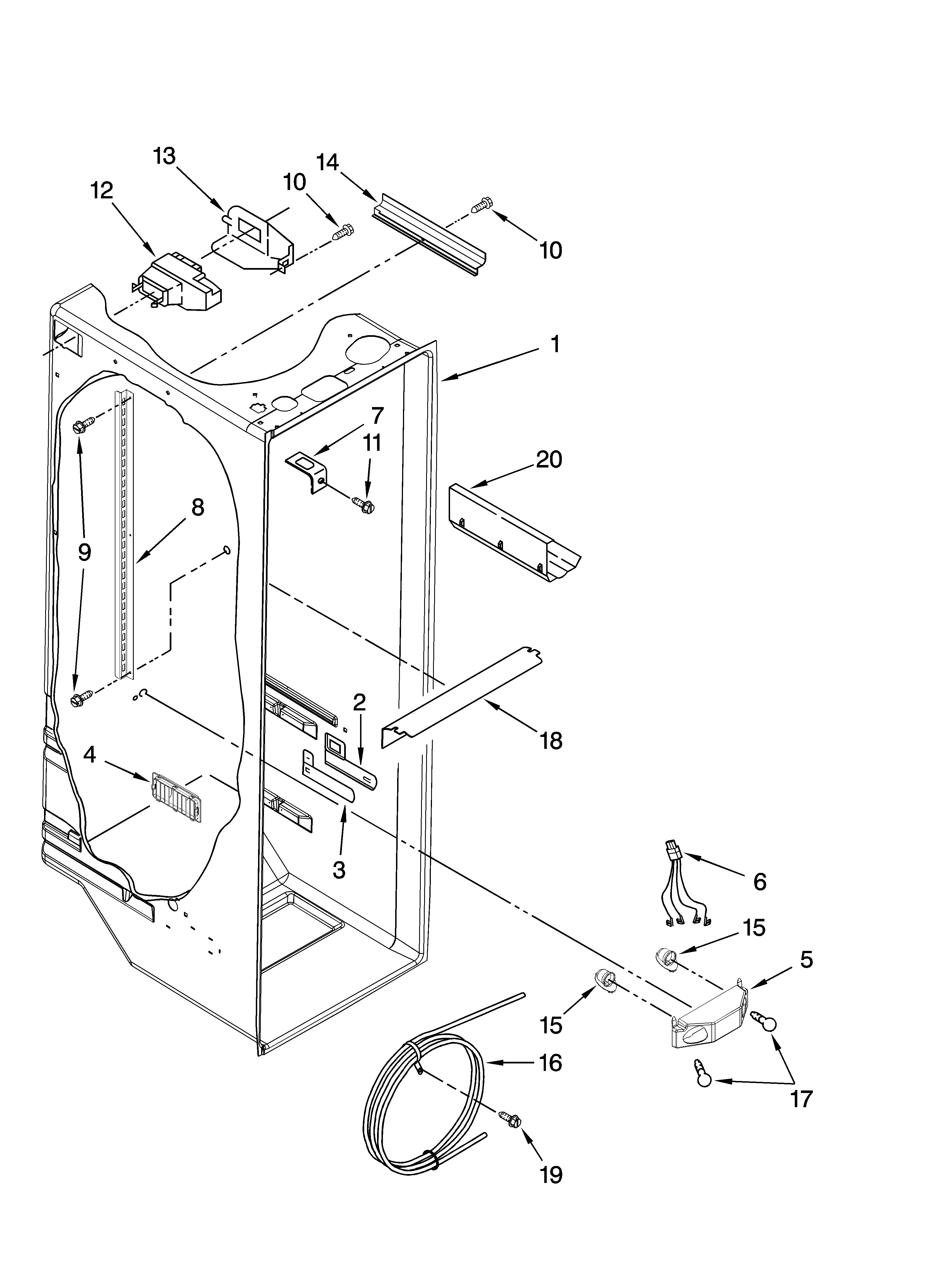 Kenmore 10658913800 refrigerator liner parts diagram
