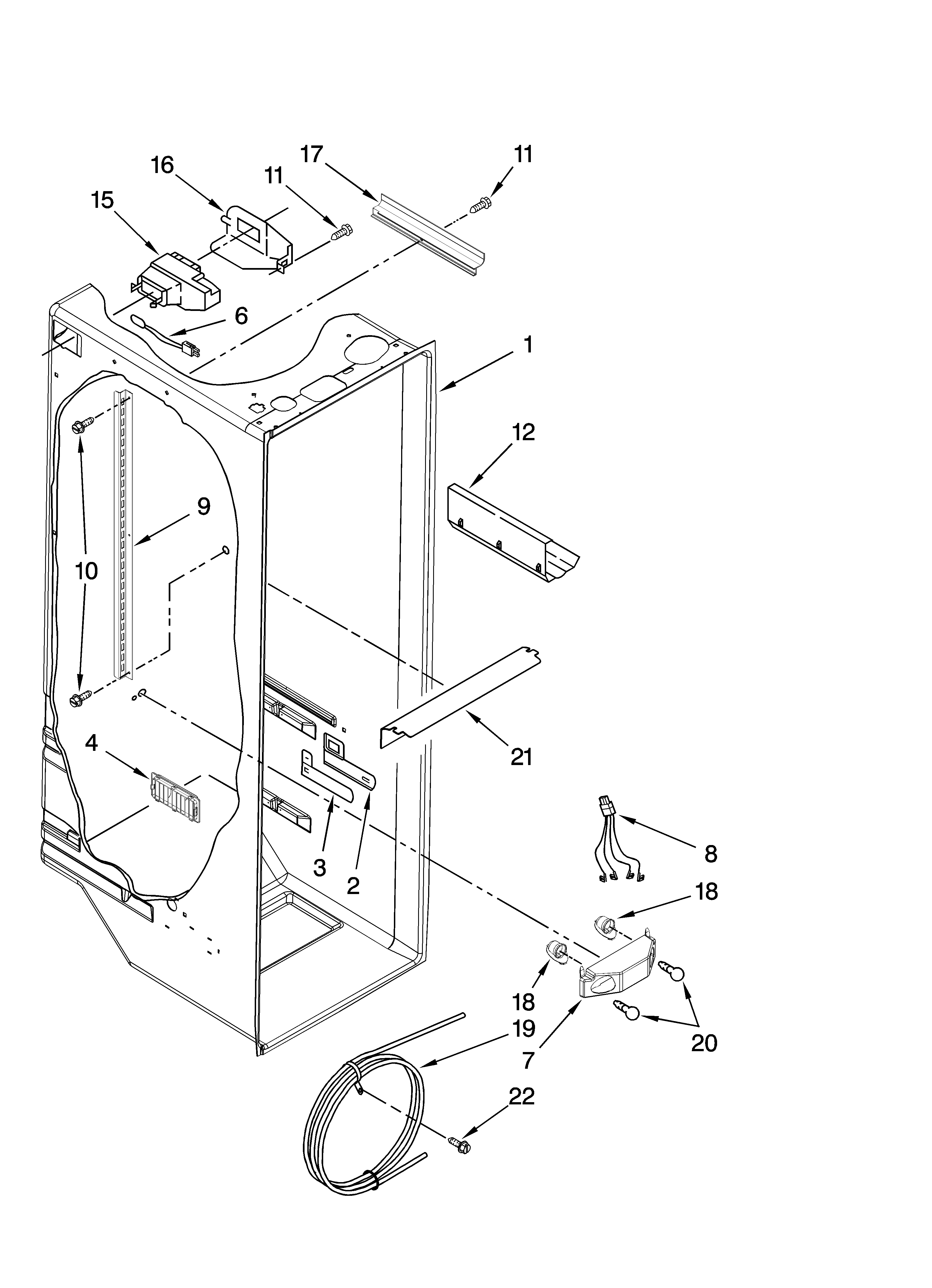 Kenmore Elite 10658163700 refrigerator liner parts diagram