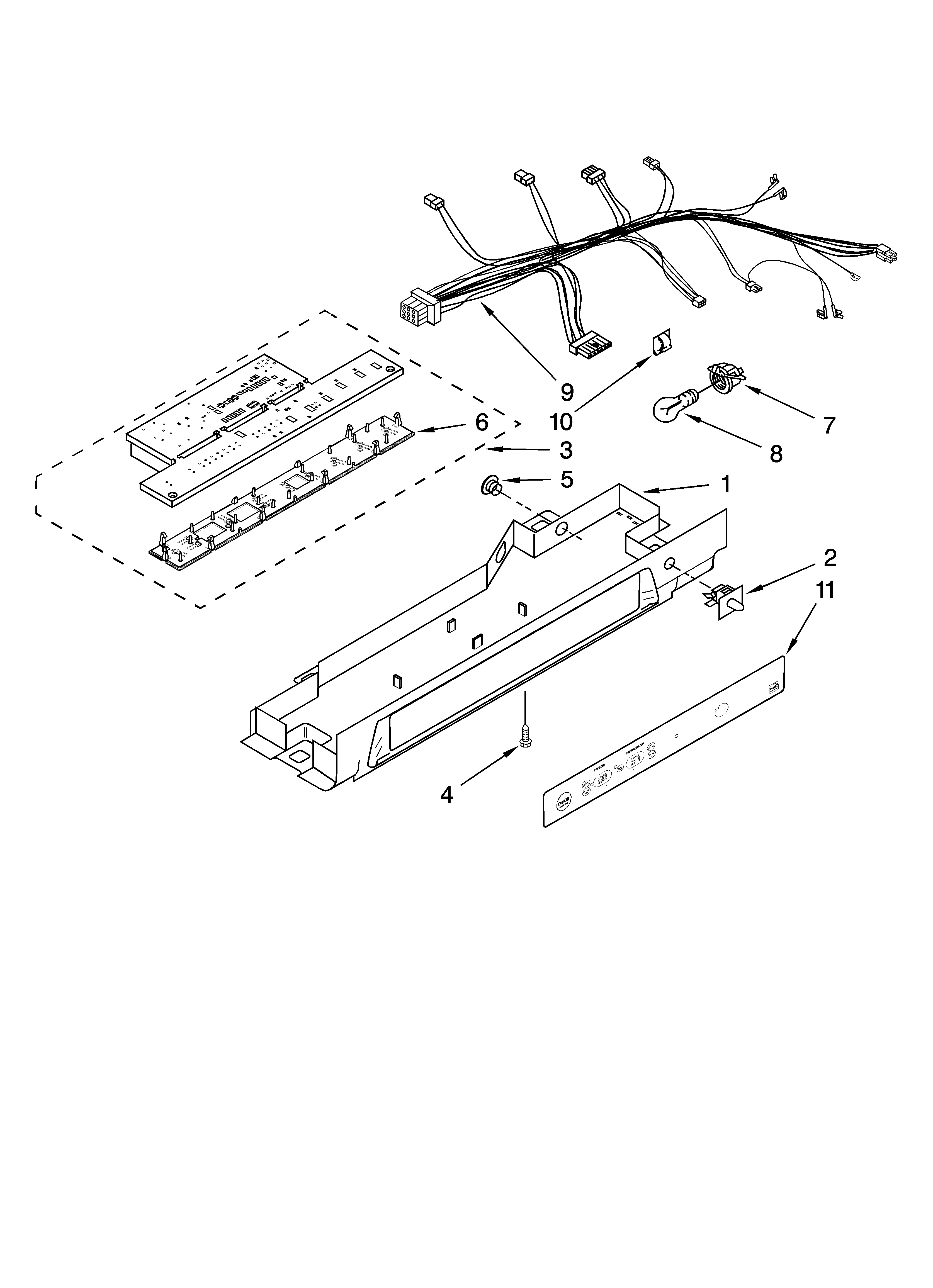 Kenmore Elite 10658163700 control parts diagram