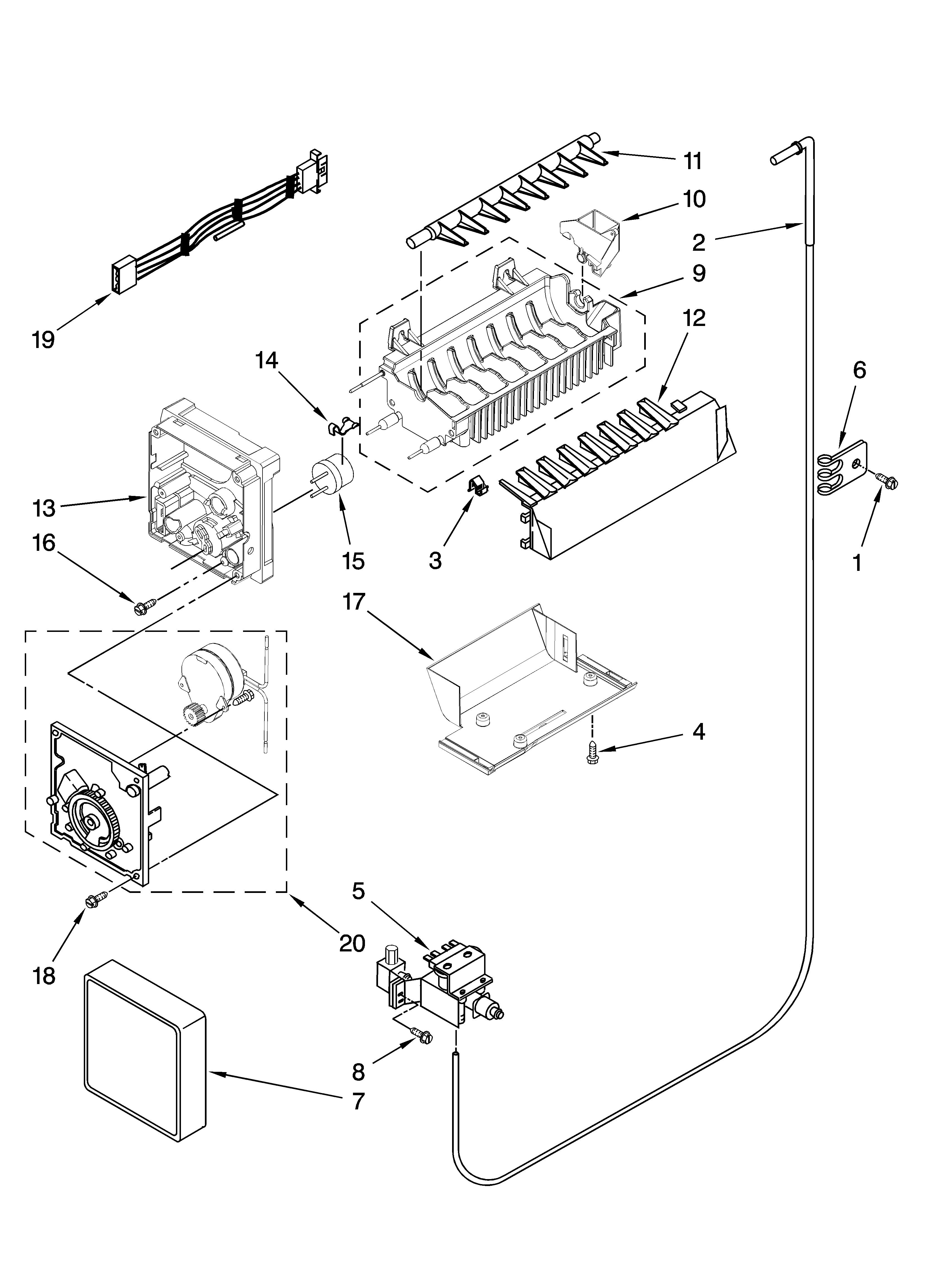 Kenmore Elite 10658163700 icemaker parts, optional parts (not included) diagram