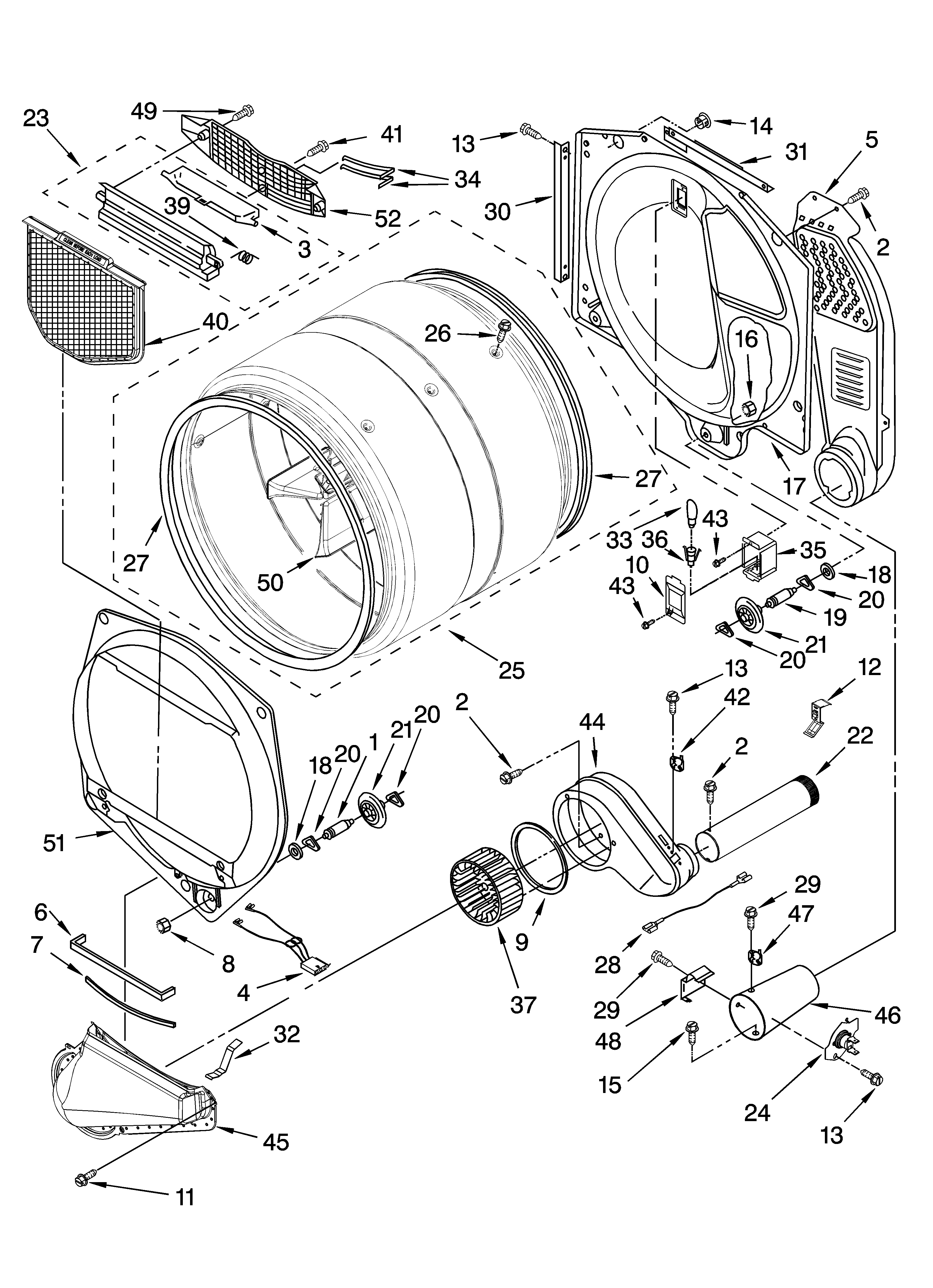 Kenmore Elite 11097081601 bulkhead parts diagram