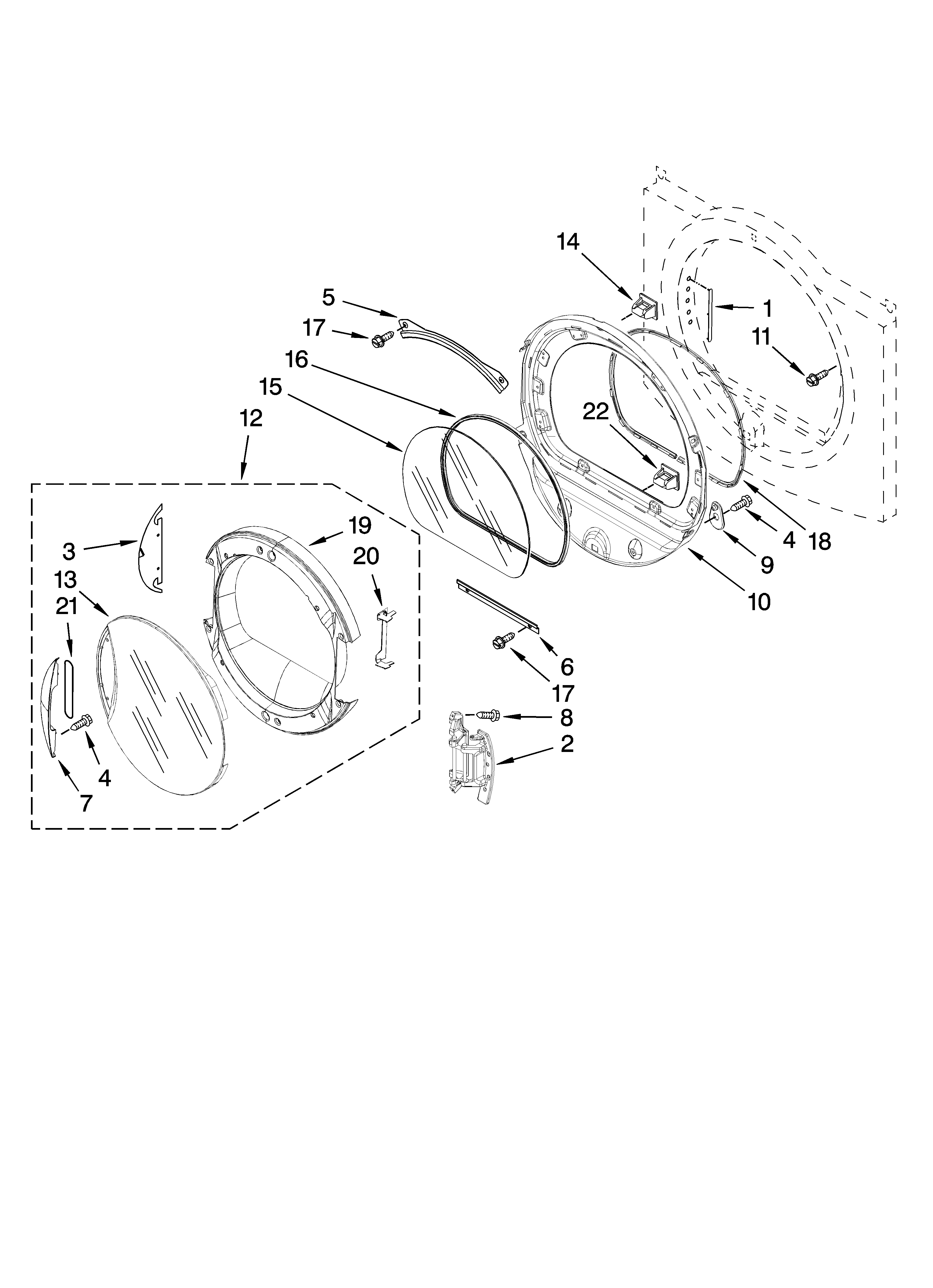 Kenmore Elite 11097081601 door parts, optional parts (not included) diagram