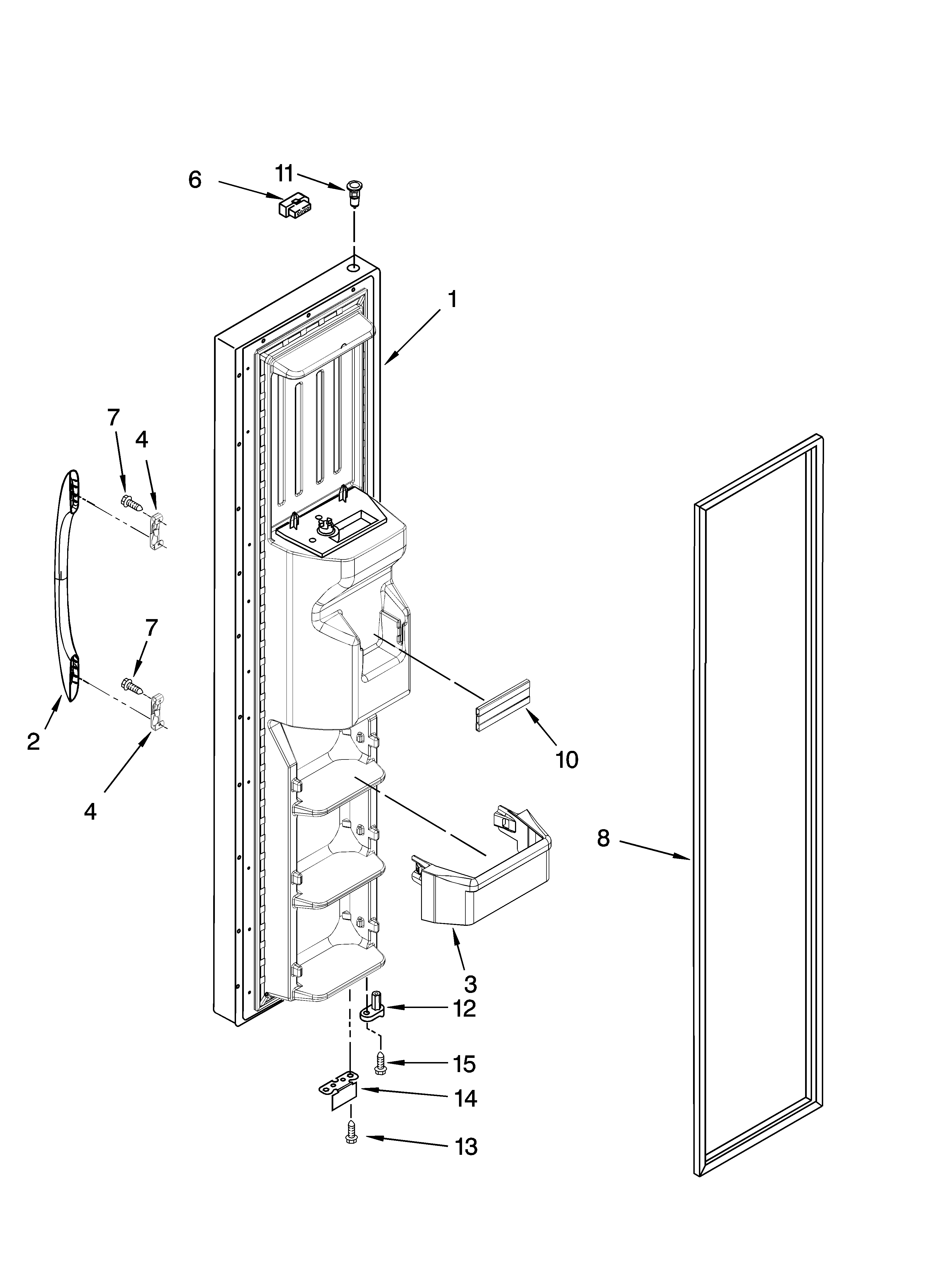 Kenmore 10656823605 freezer door parts diagram