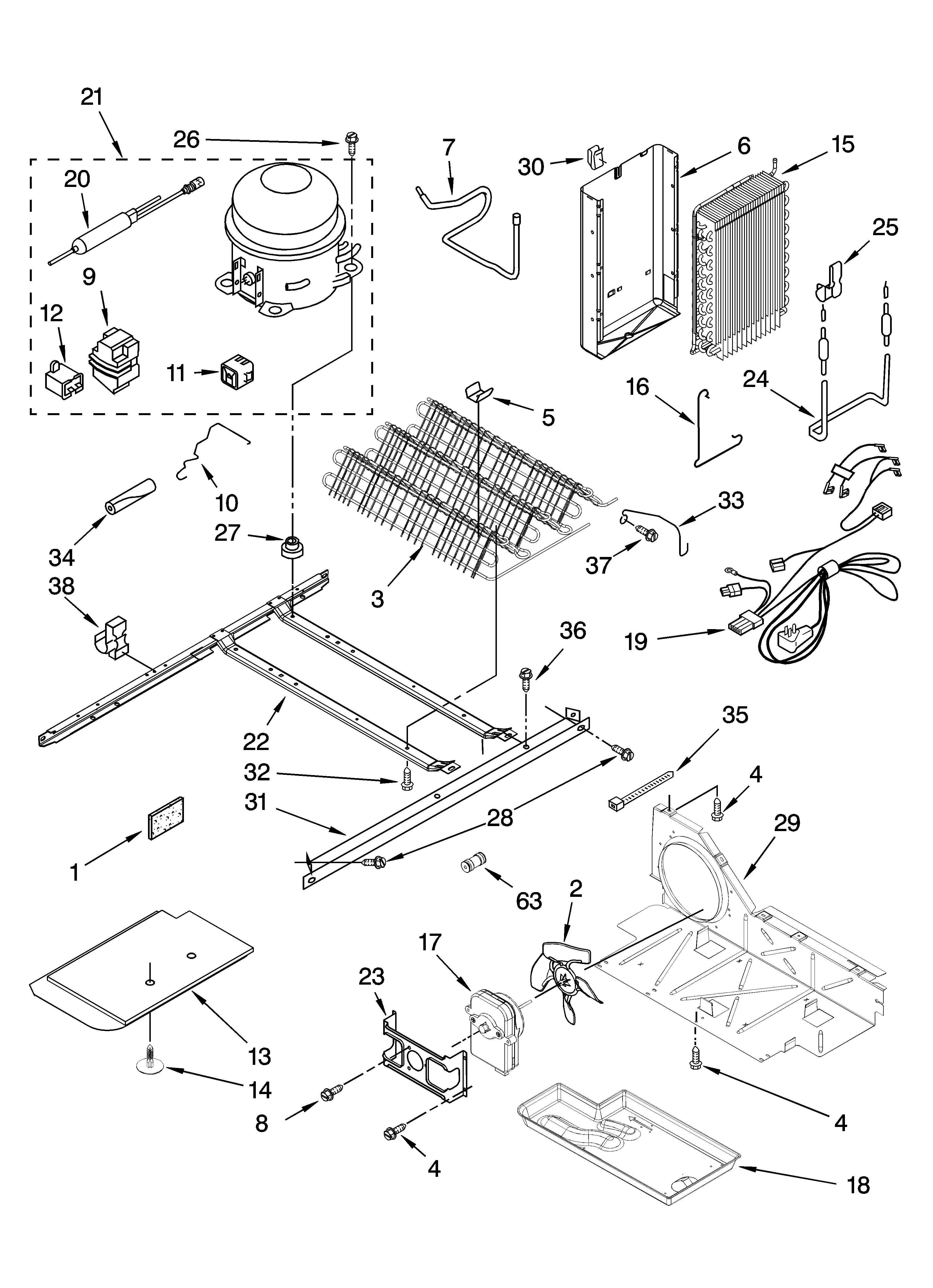 Kenmore 10656823605 unit parts diagram