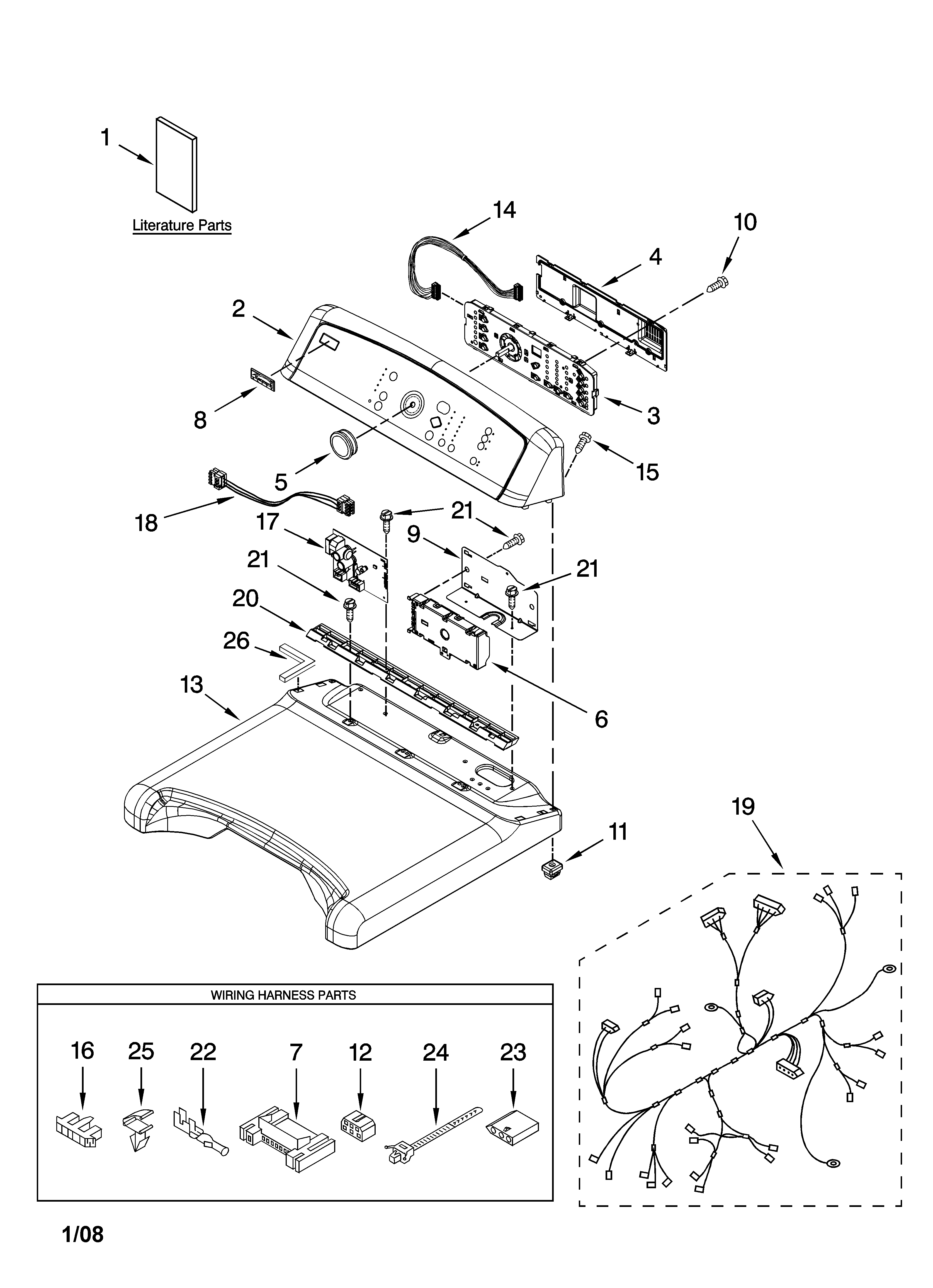 Kenmore Elite 11068092700 top and console parts diagram
