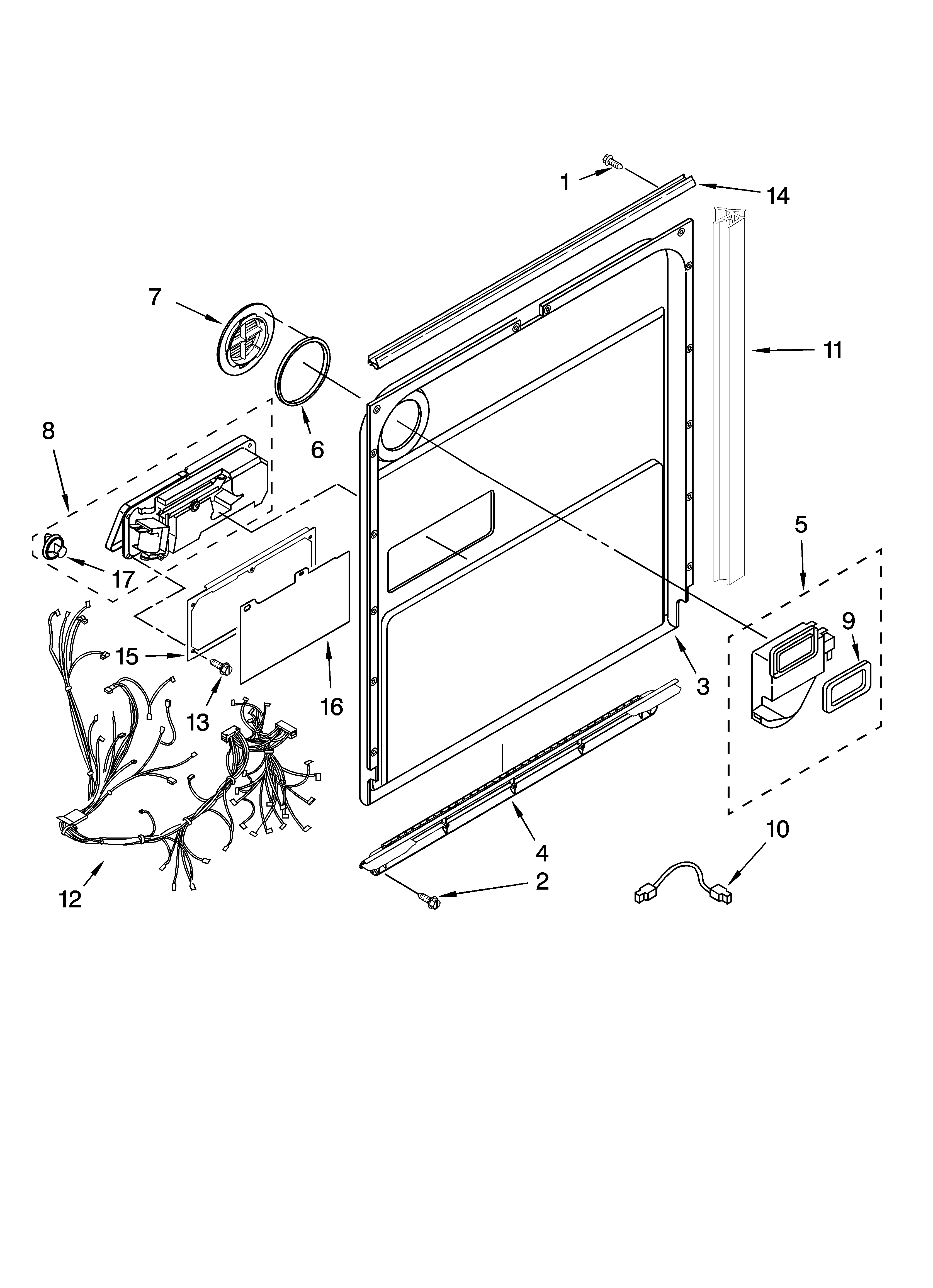 Kenmore Elite 66513753K602 door and latch parts diagram