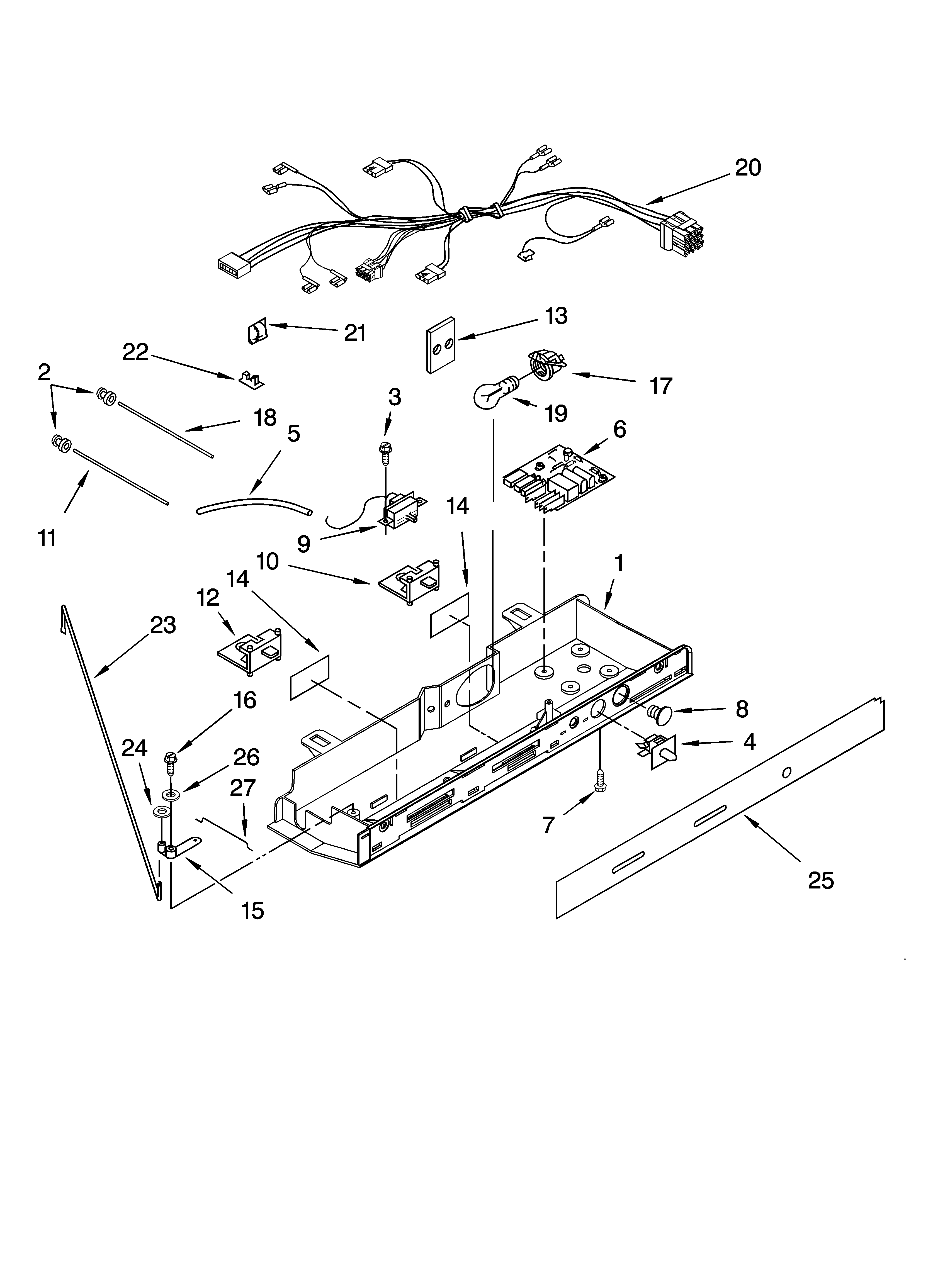 Kenmore 10657073603 control parts diagram