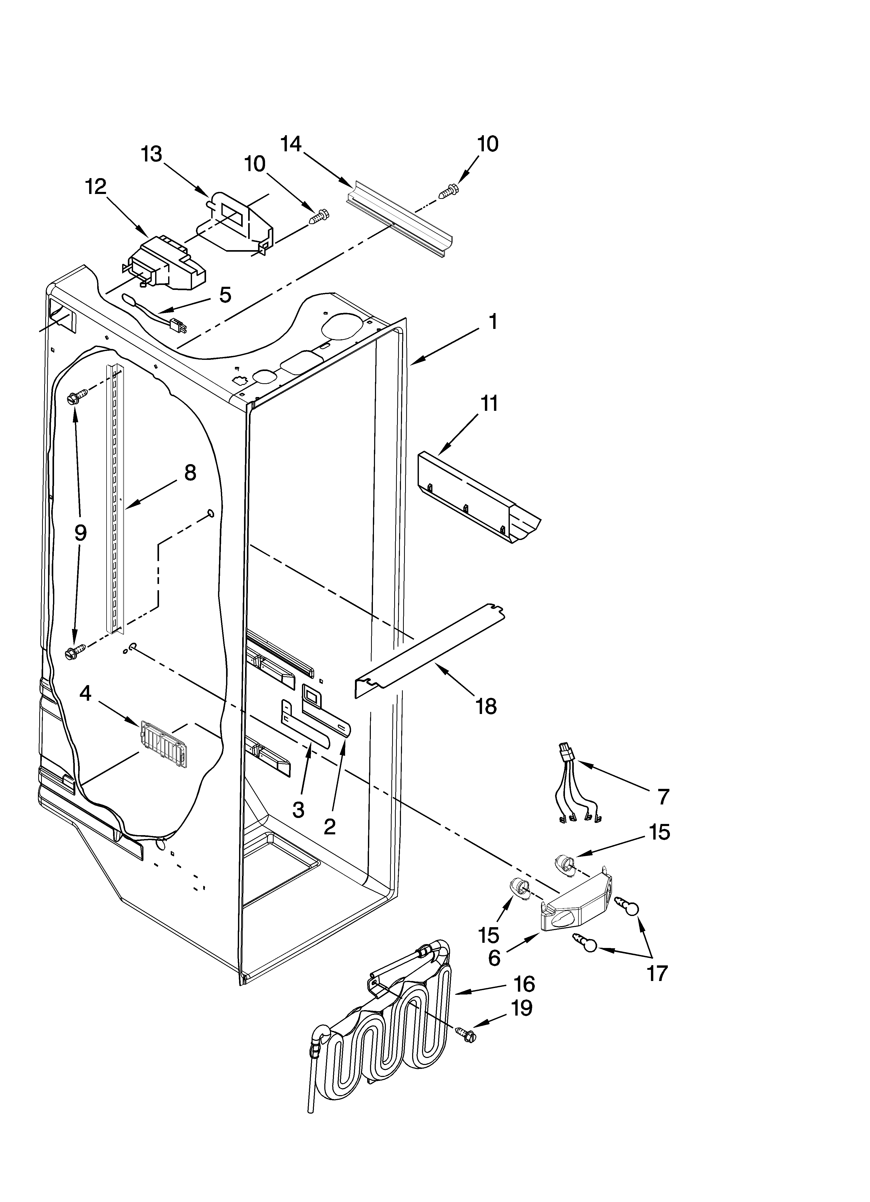 Kenmore Elite 10658176704 refrigerator liner parts diagram