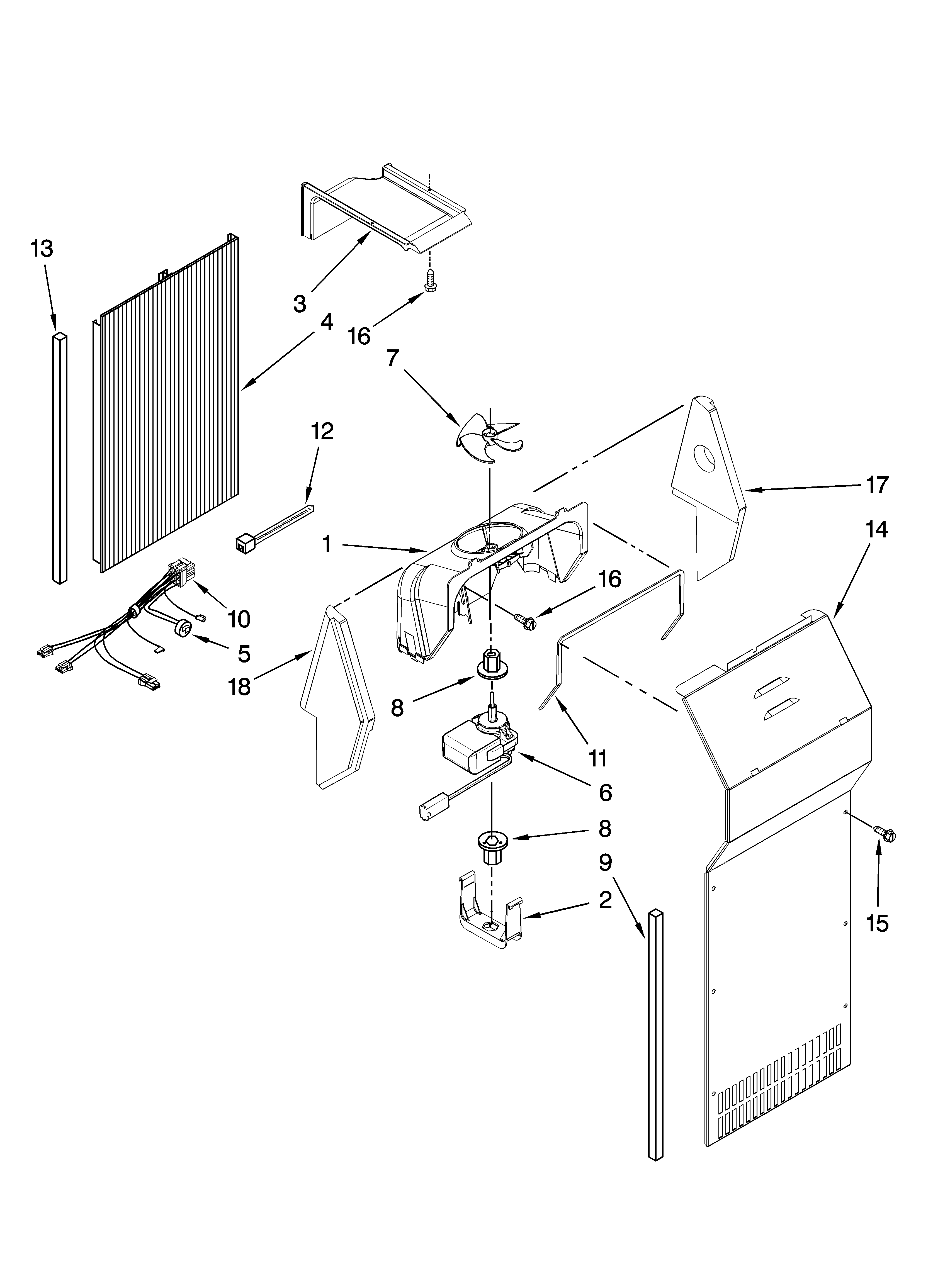 Kenmore Elite 10658176704 air flow parts diagram