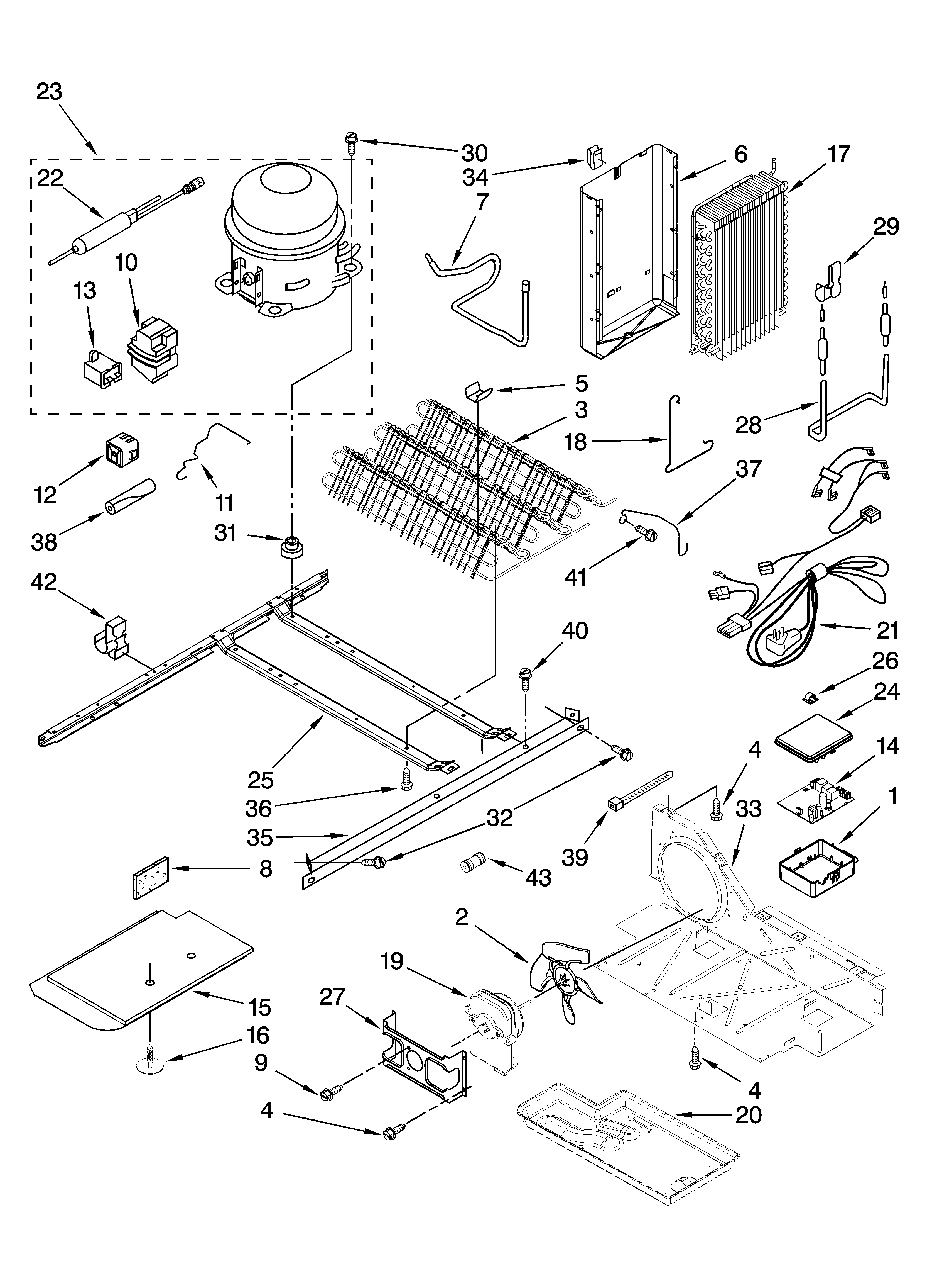 Kenmore Elite 10658176704 unit parts diagram