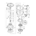 Kenmore Elite 11028032701 motor, basket and tub parts diagram