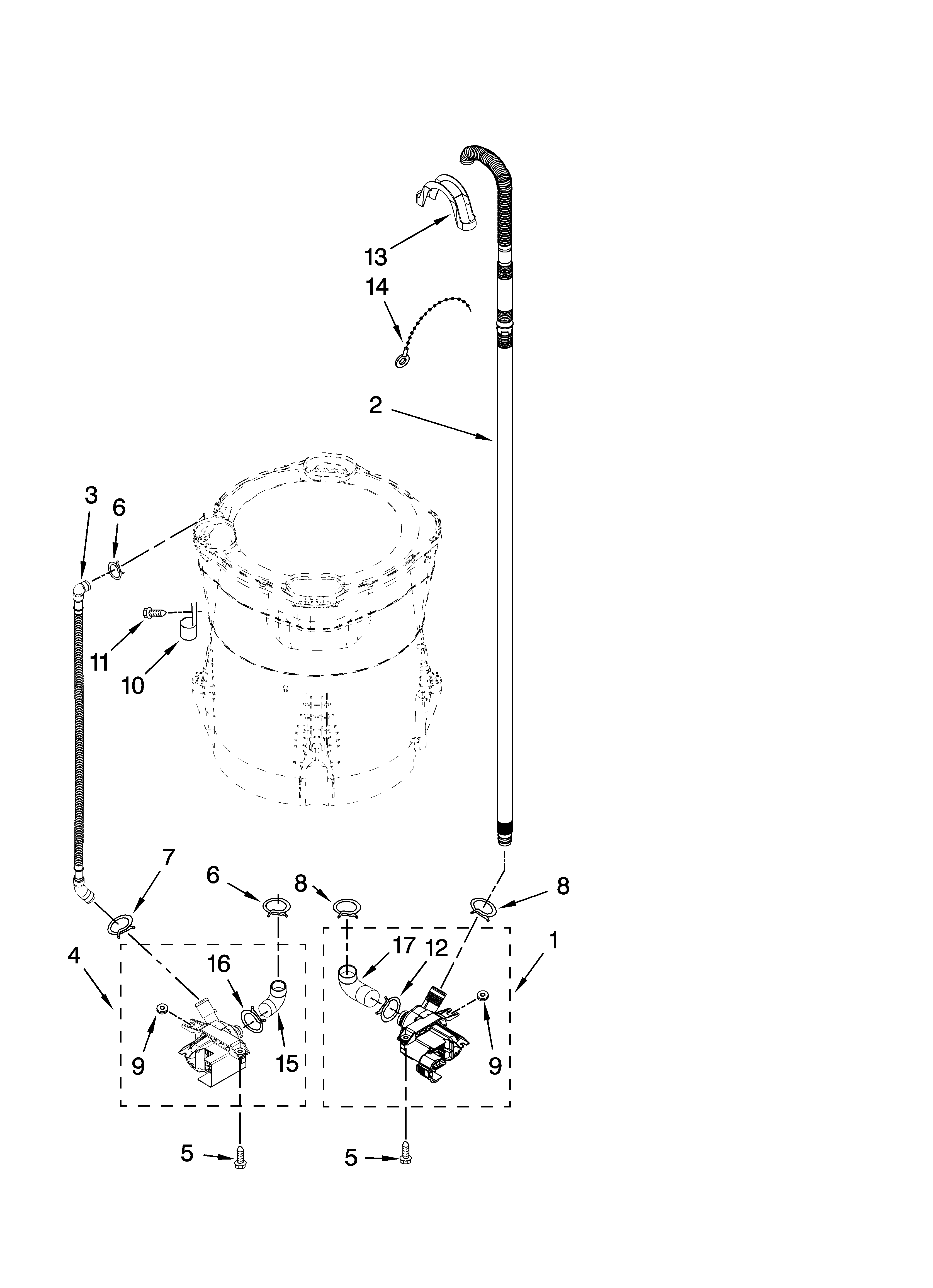 Kenmore Elite 11028032701 pump parts, optional parts (not included) diagram