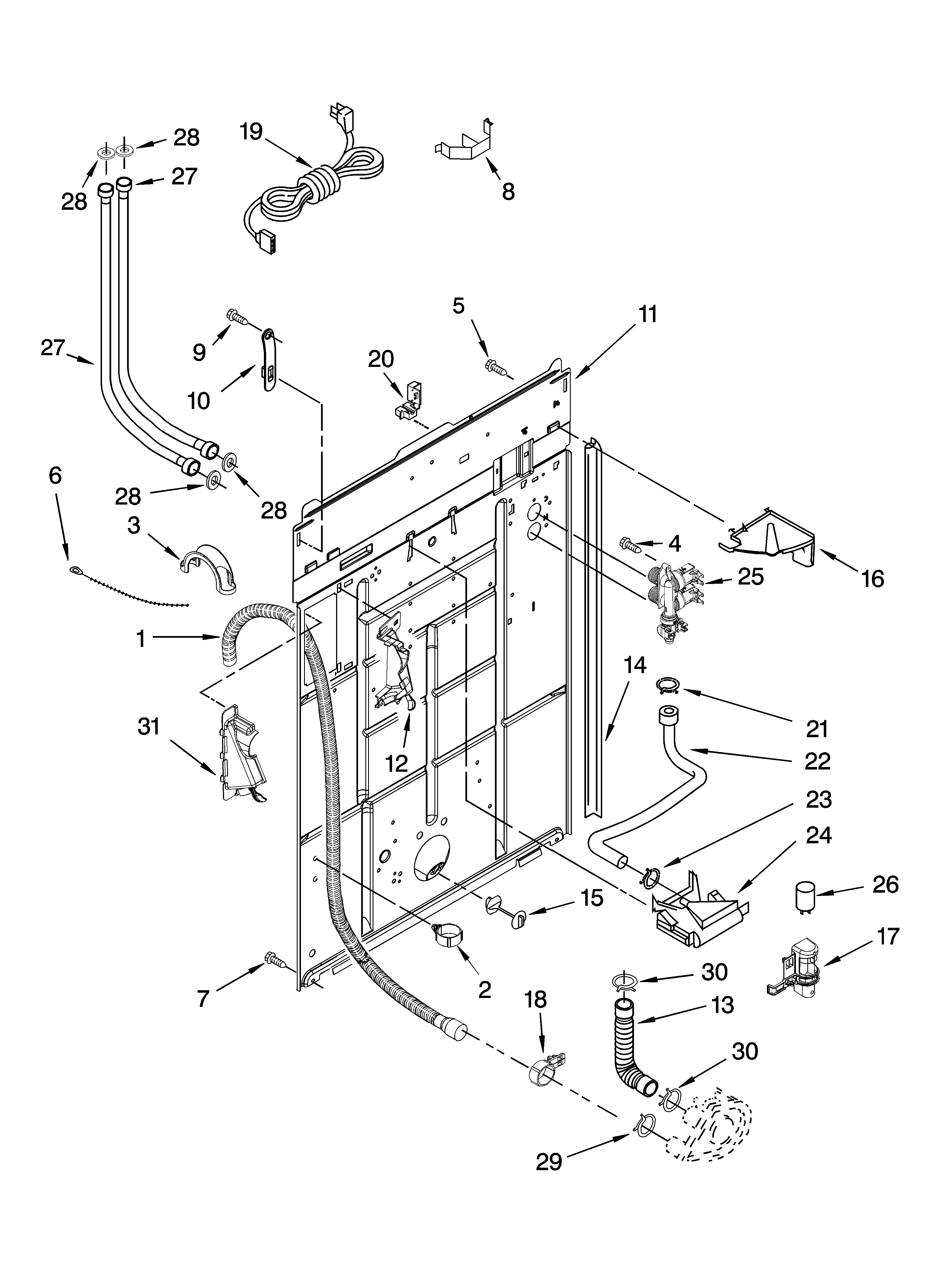Kenmore 11028372700 rear panel parts diagram