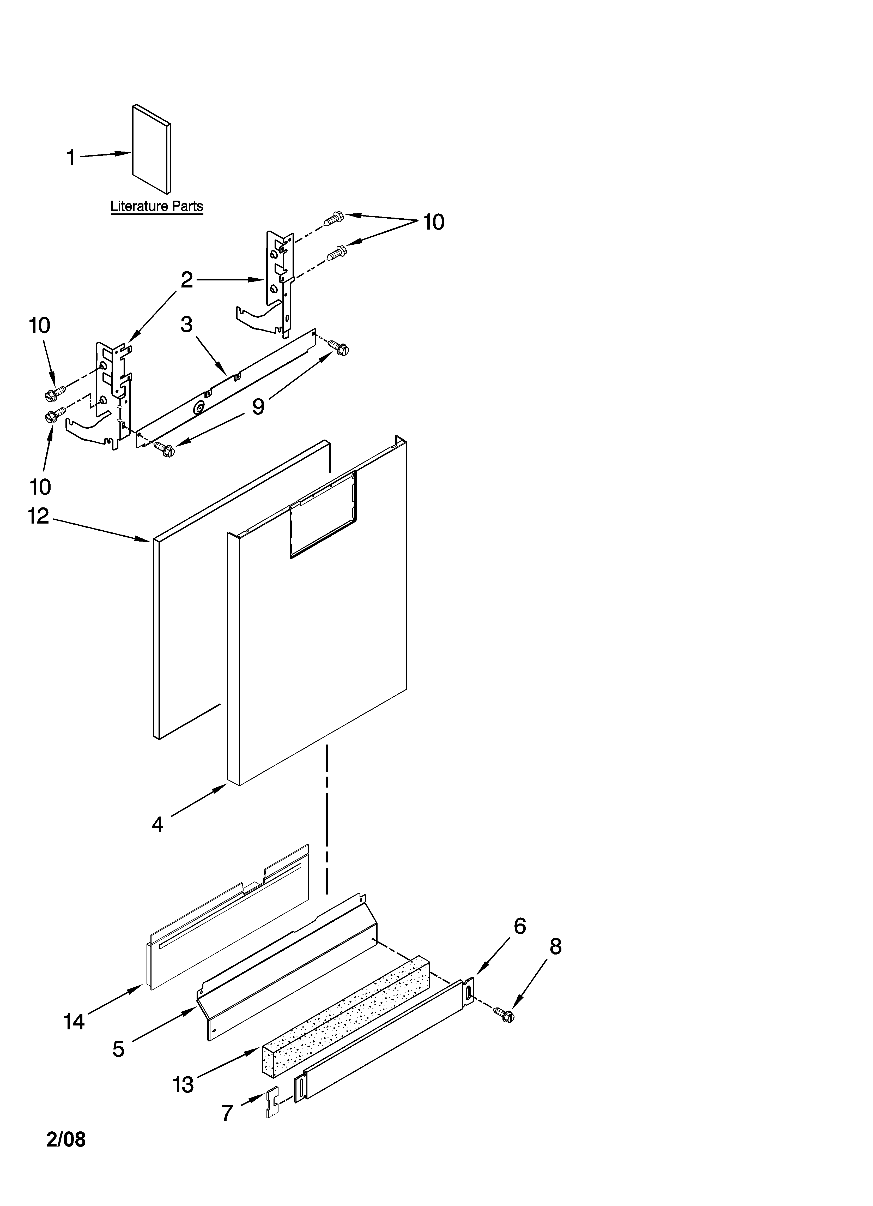 Kenmore Elite 66513169K700 door and panel parts diagram