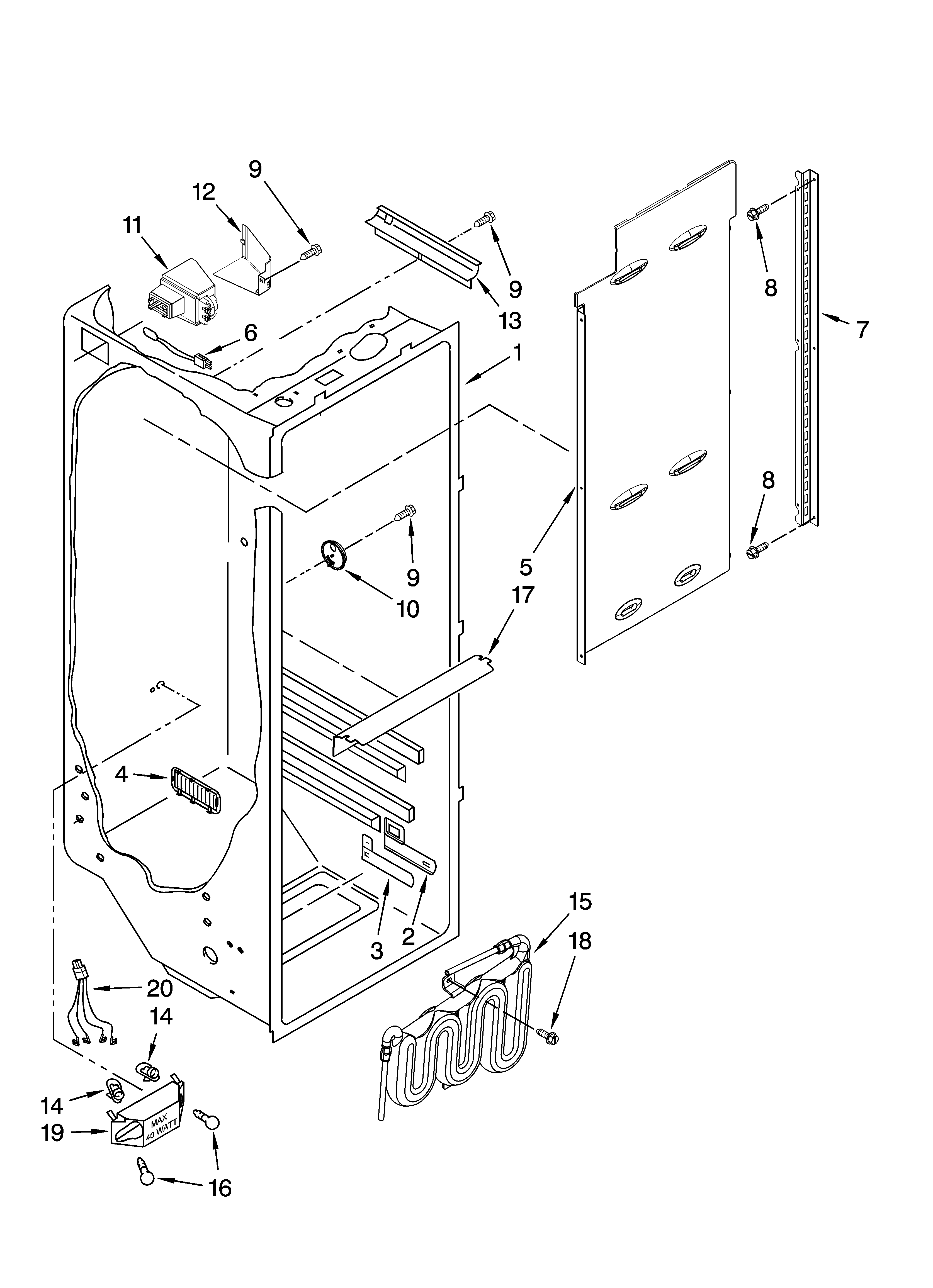 Kenmore Elite 10657712702 refrigerator liner parts diagram