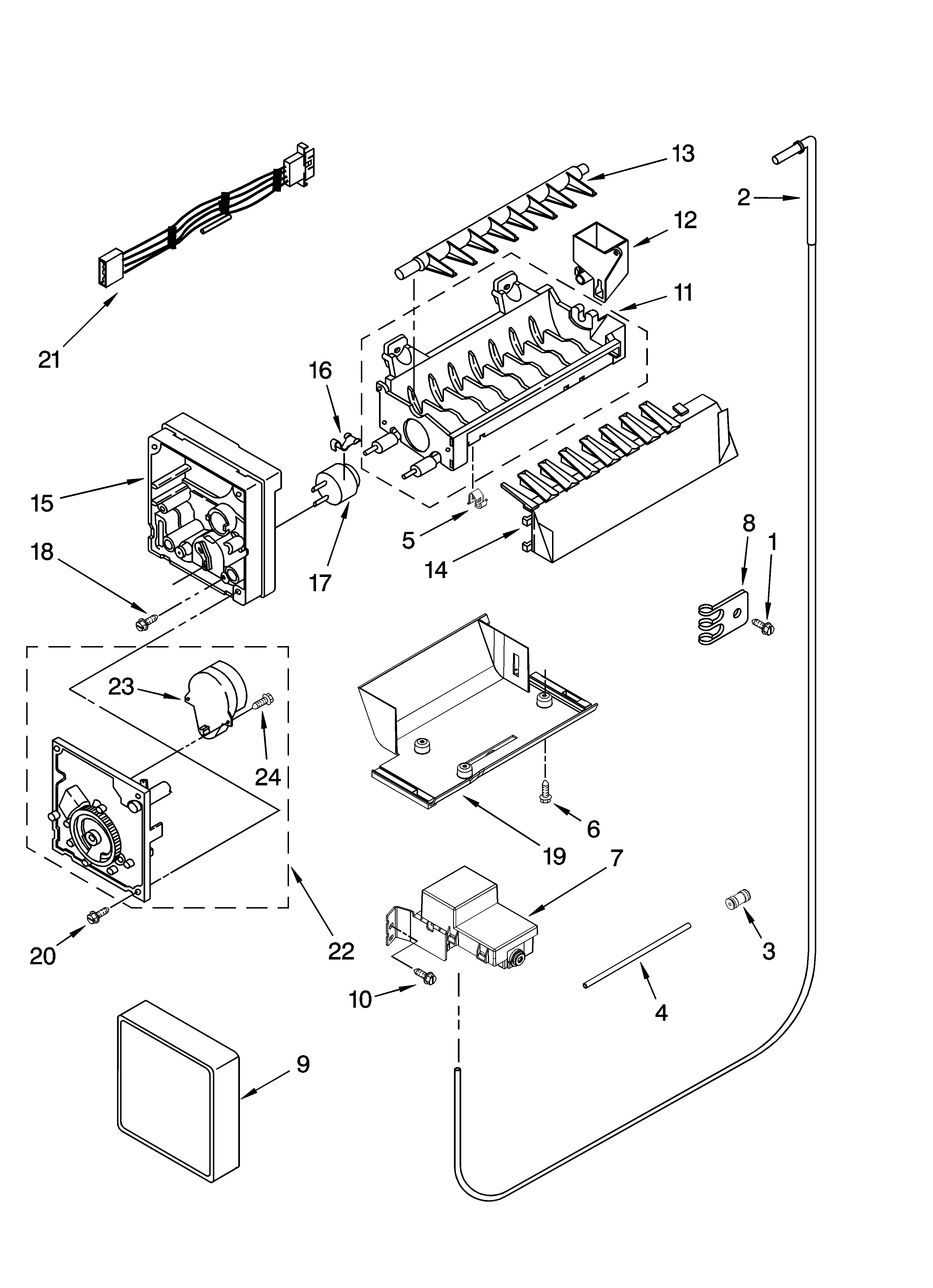 Kenmore Elite 10657712702 icemaker parts diagram
