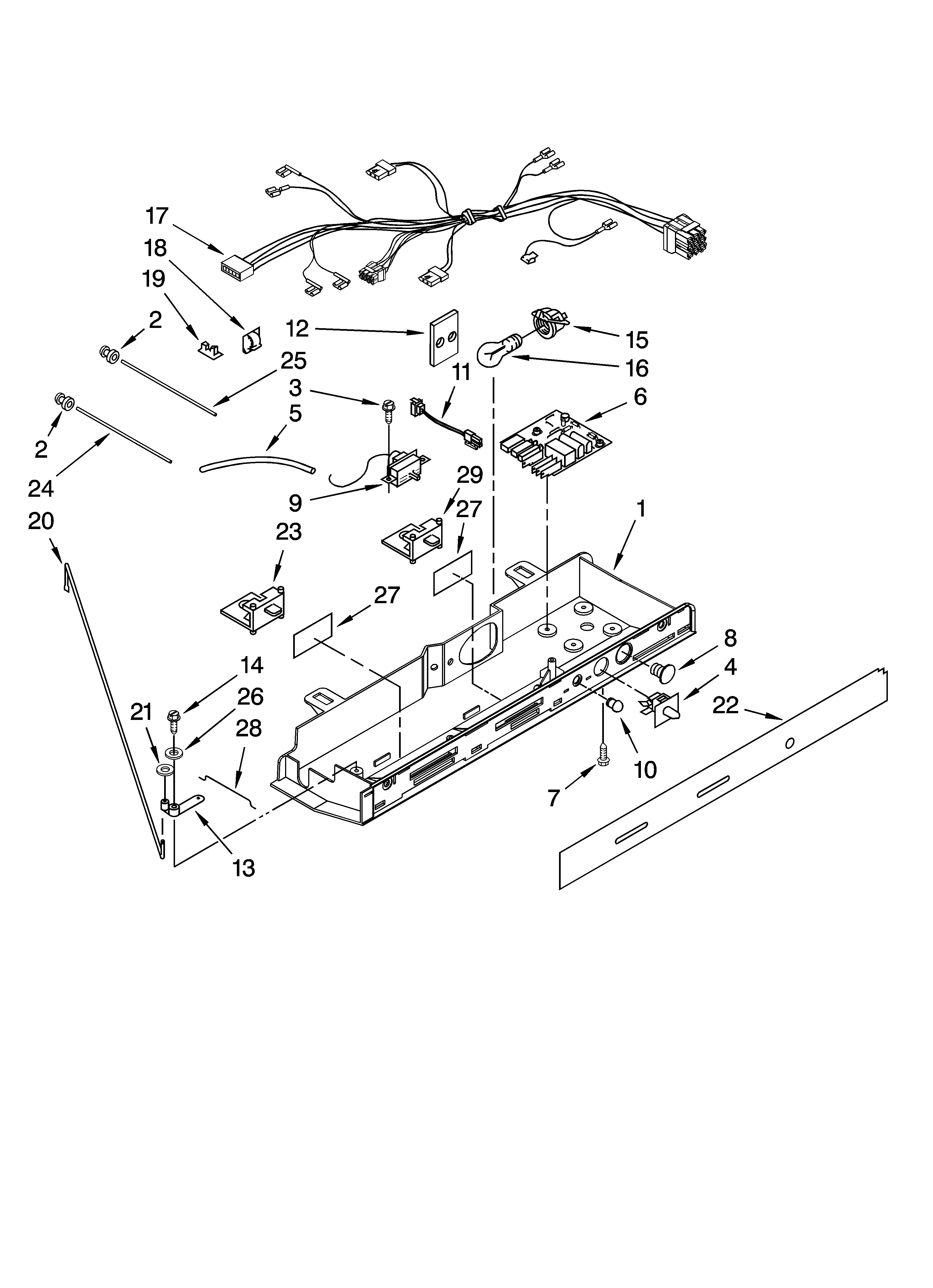 Kenmore 10657989701 control parts diagram