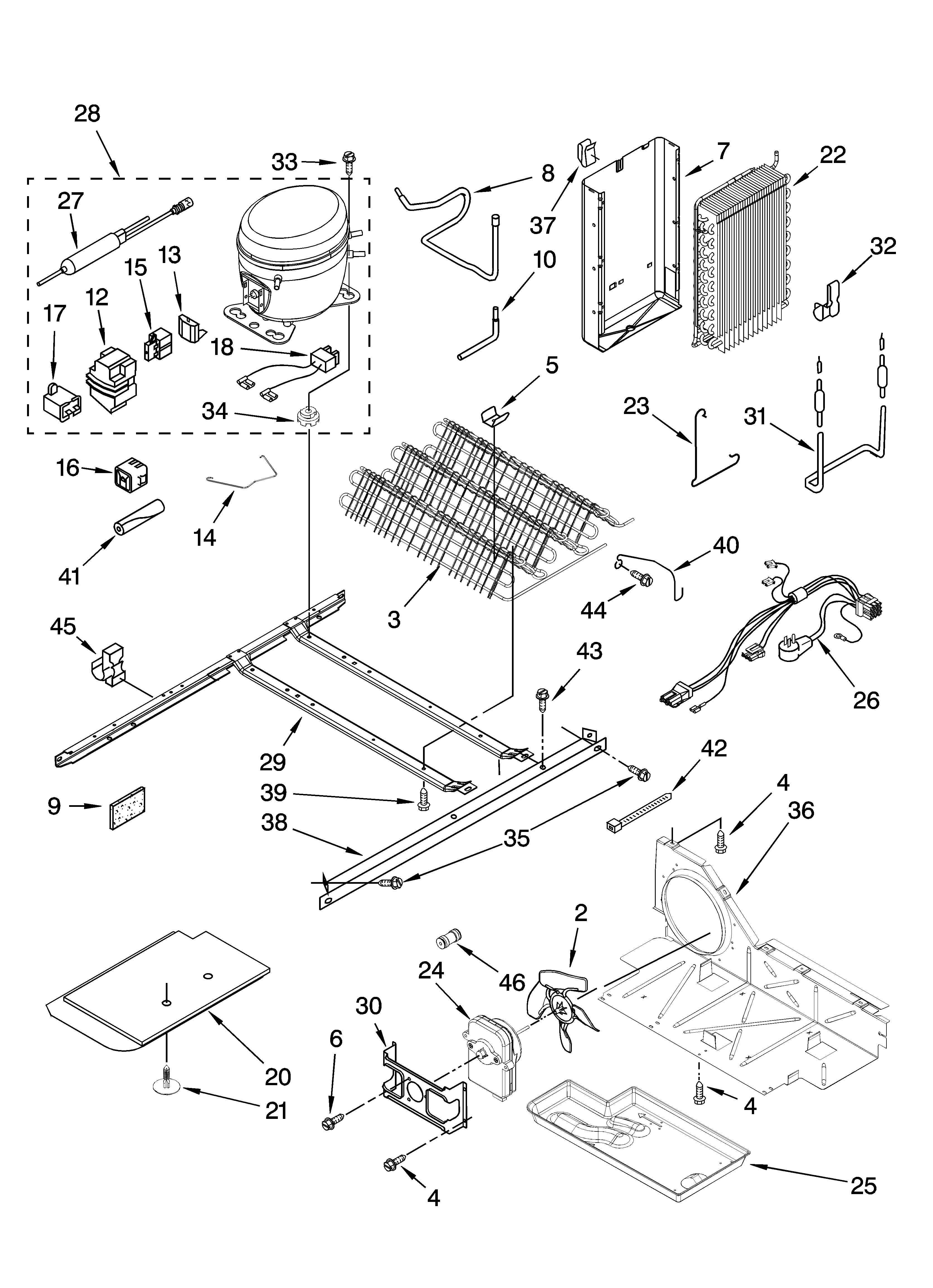 Kenmore 10657989701 unit parts diagram