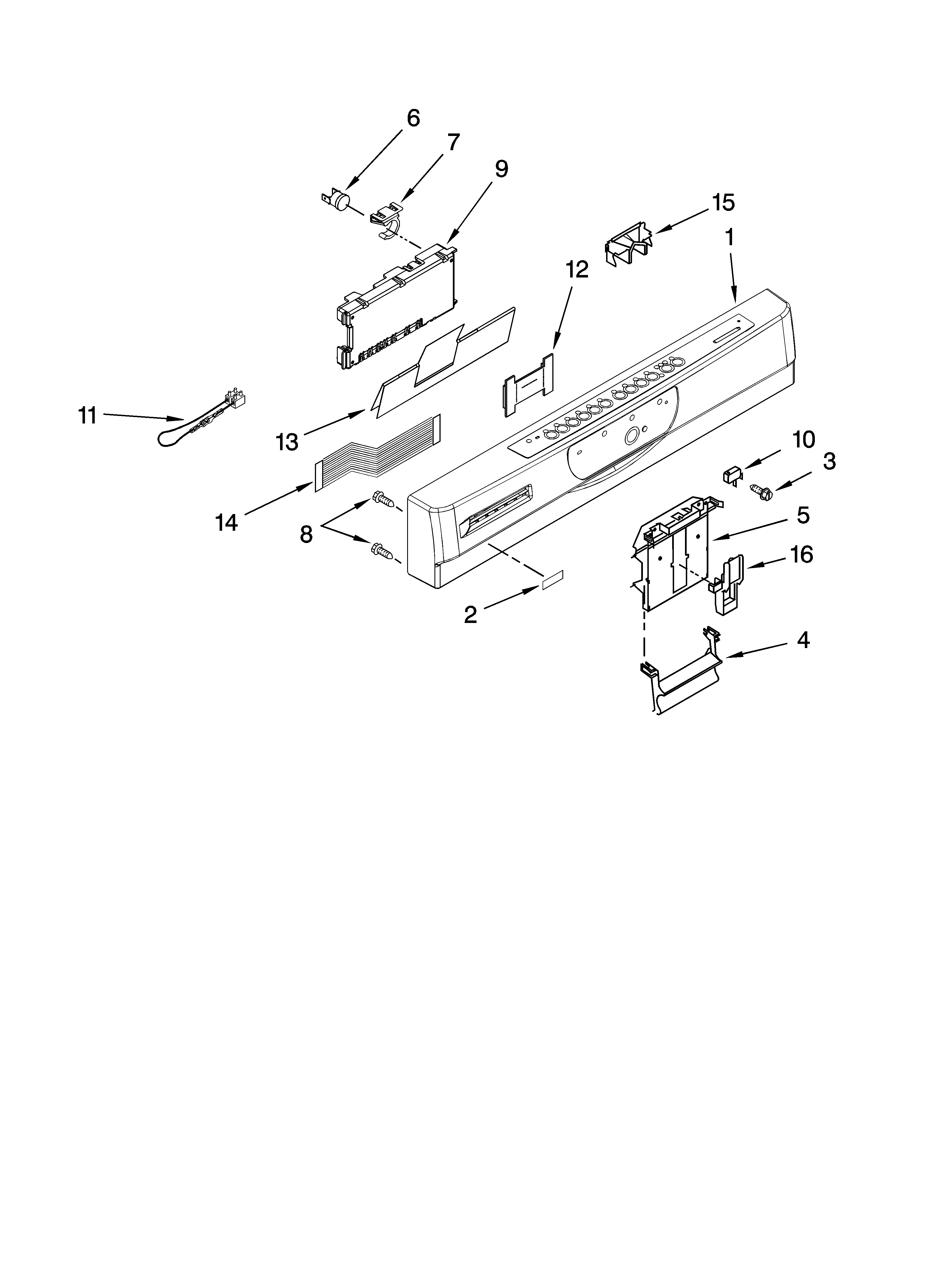 Kenmore 66577982K700 control panel parts diagram
