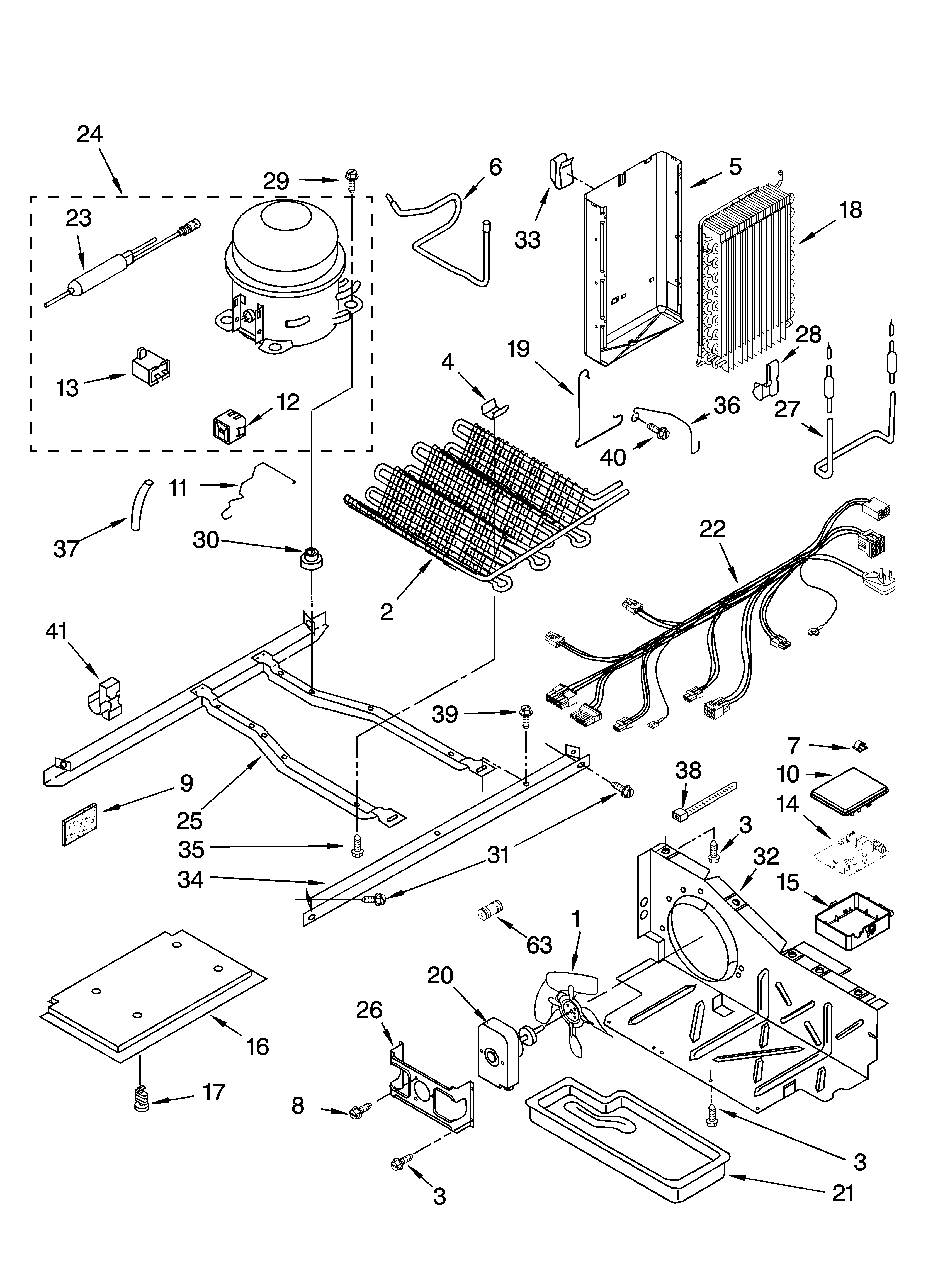Kenmore Elite 10657713703 unit parts diagram