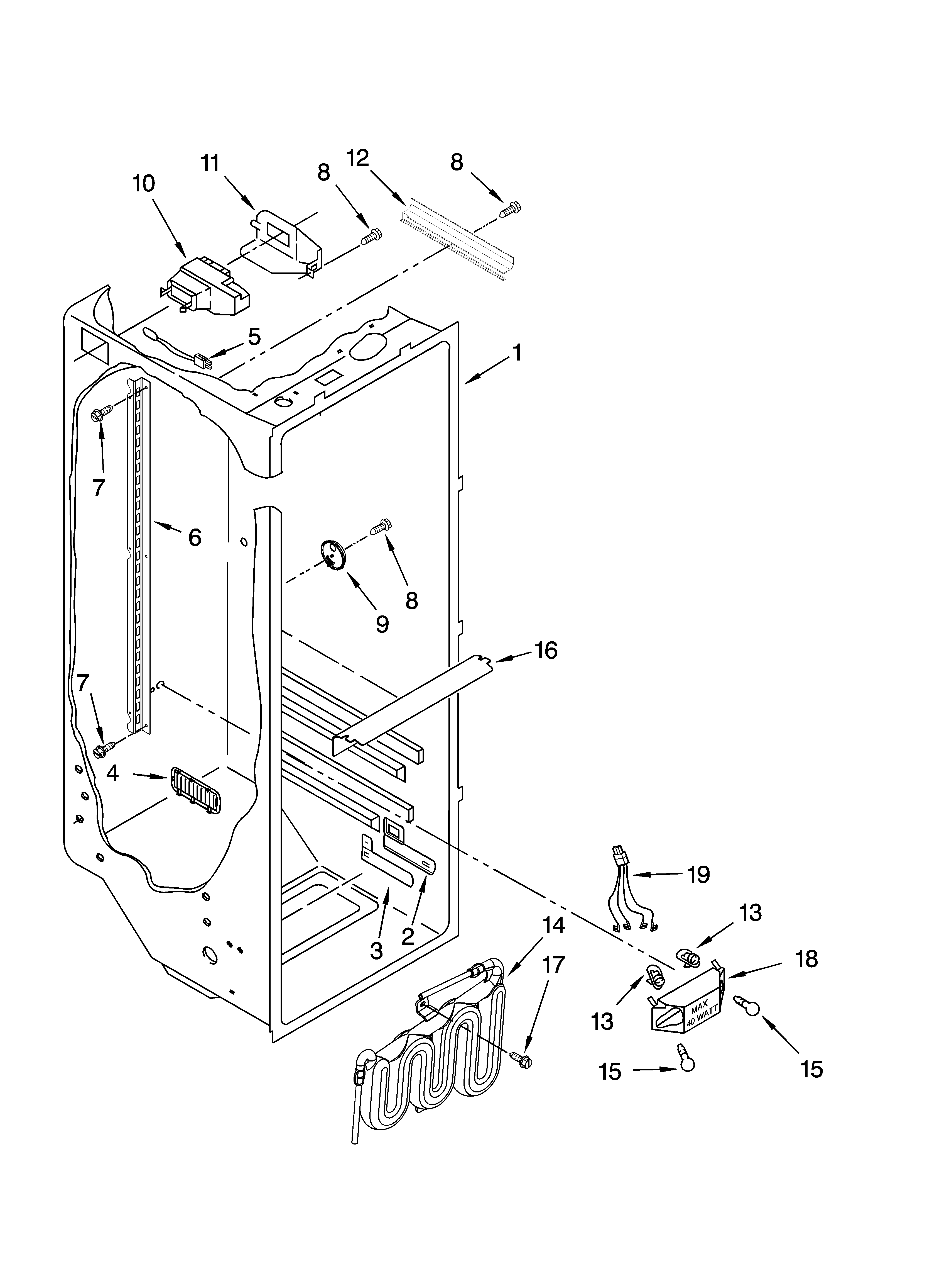 Kenmore Elite 10657789703 refrigerator liner parts diagram
