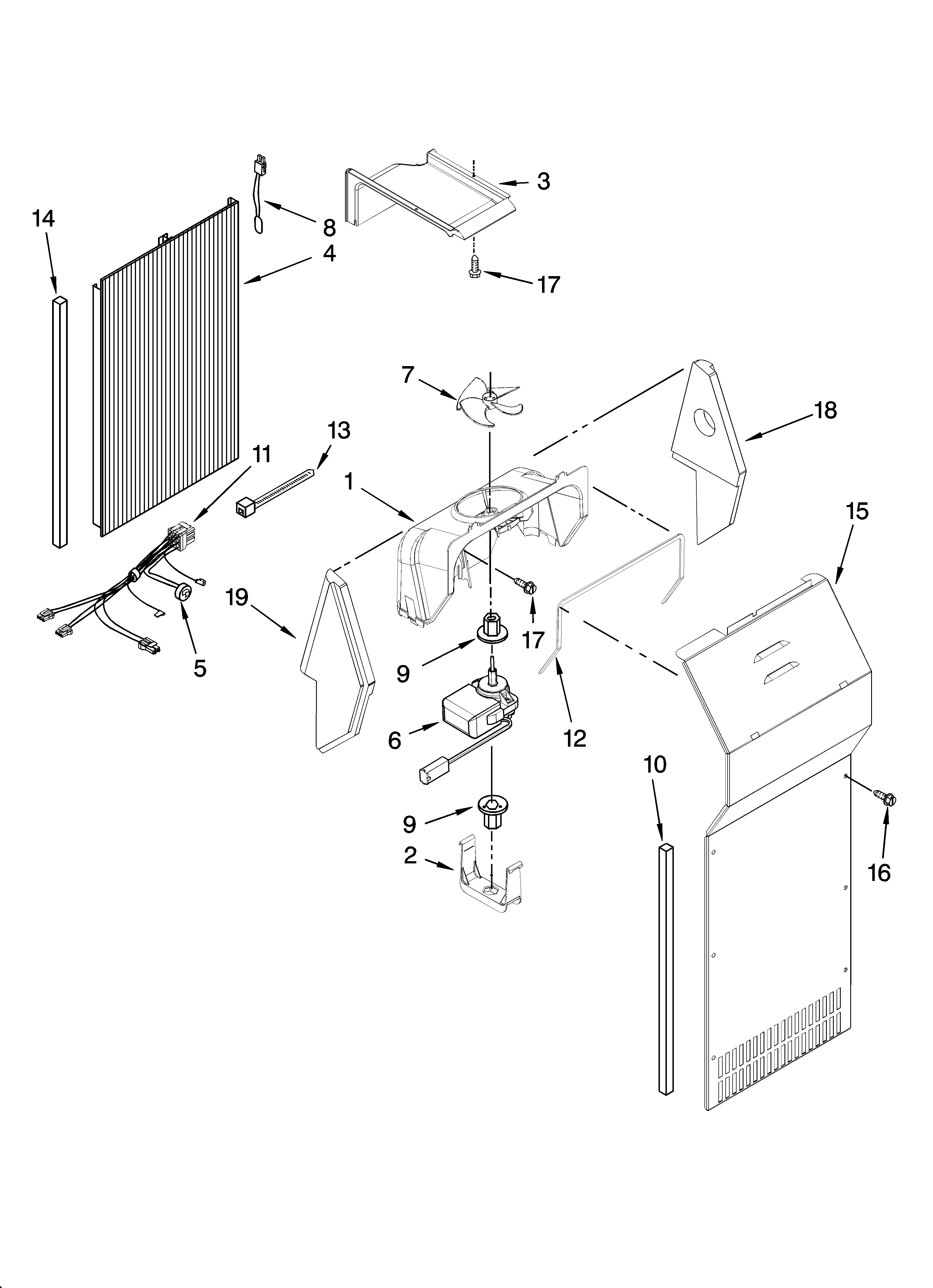 Kenmore Elite 10657789703 air flow parts diagram