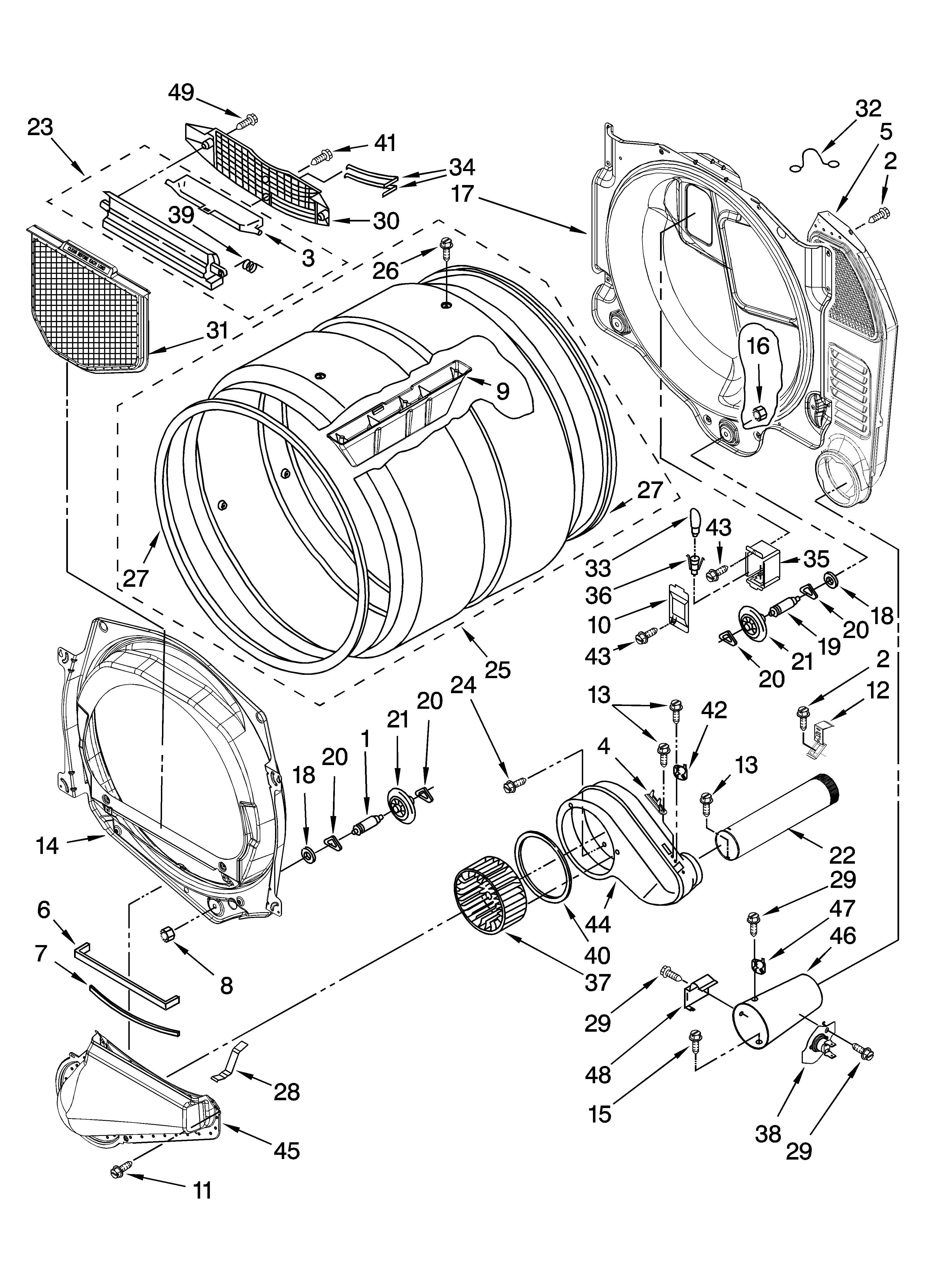 Kenmore 11097531702 bulkhead parts diagram