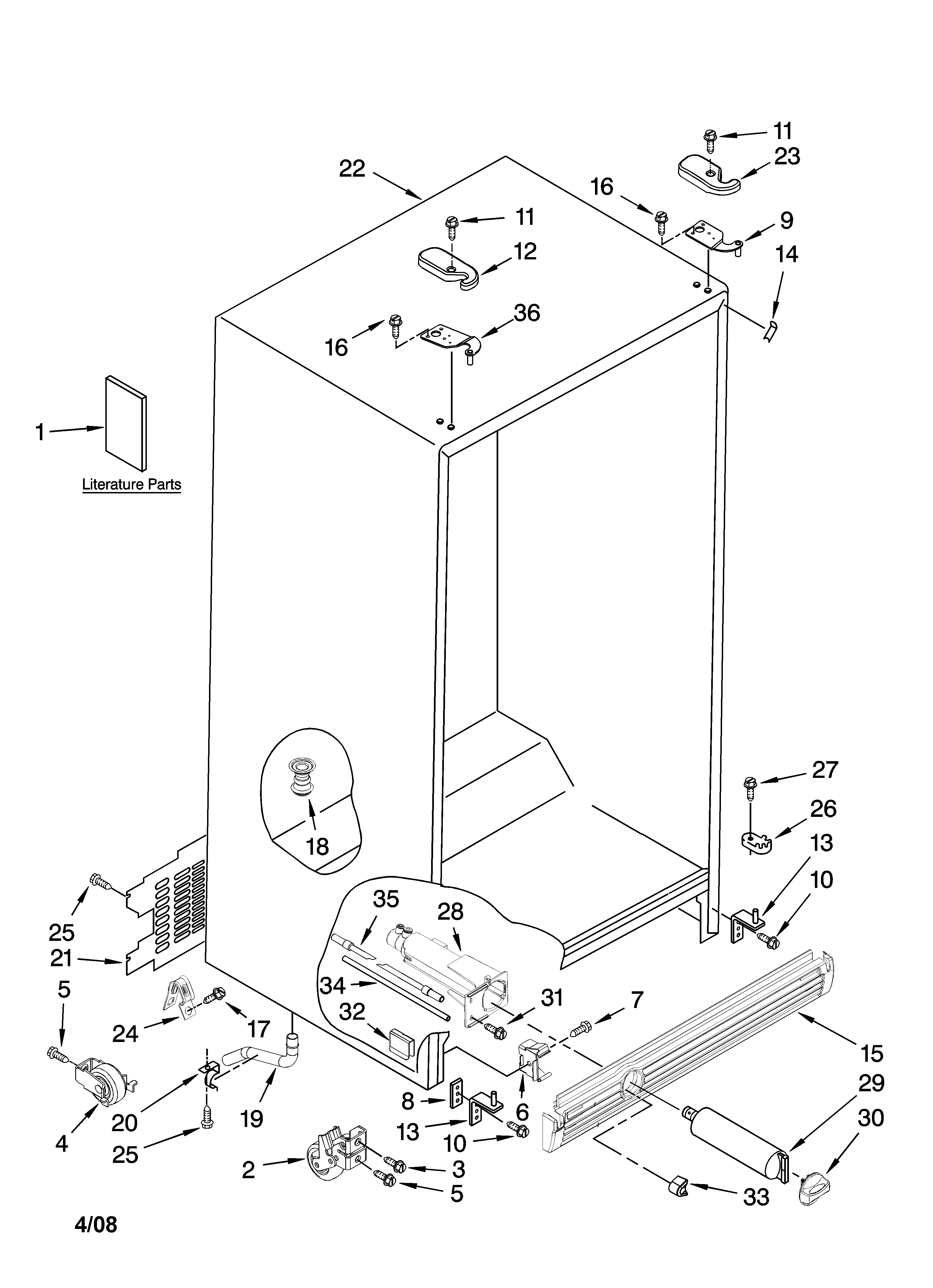 Kenmore 10658039800 cabinet parts diagram
