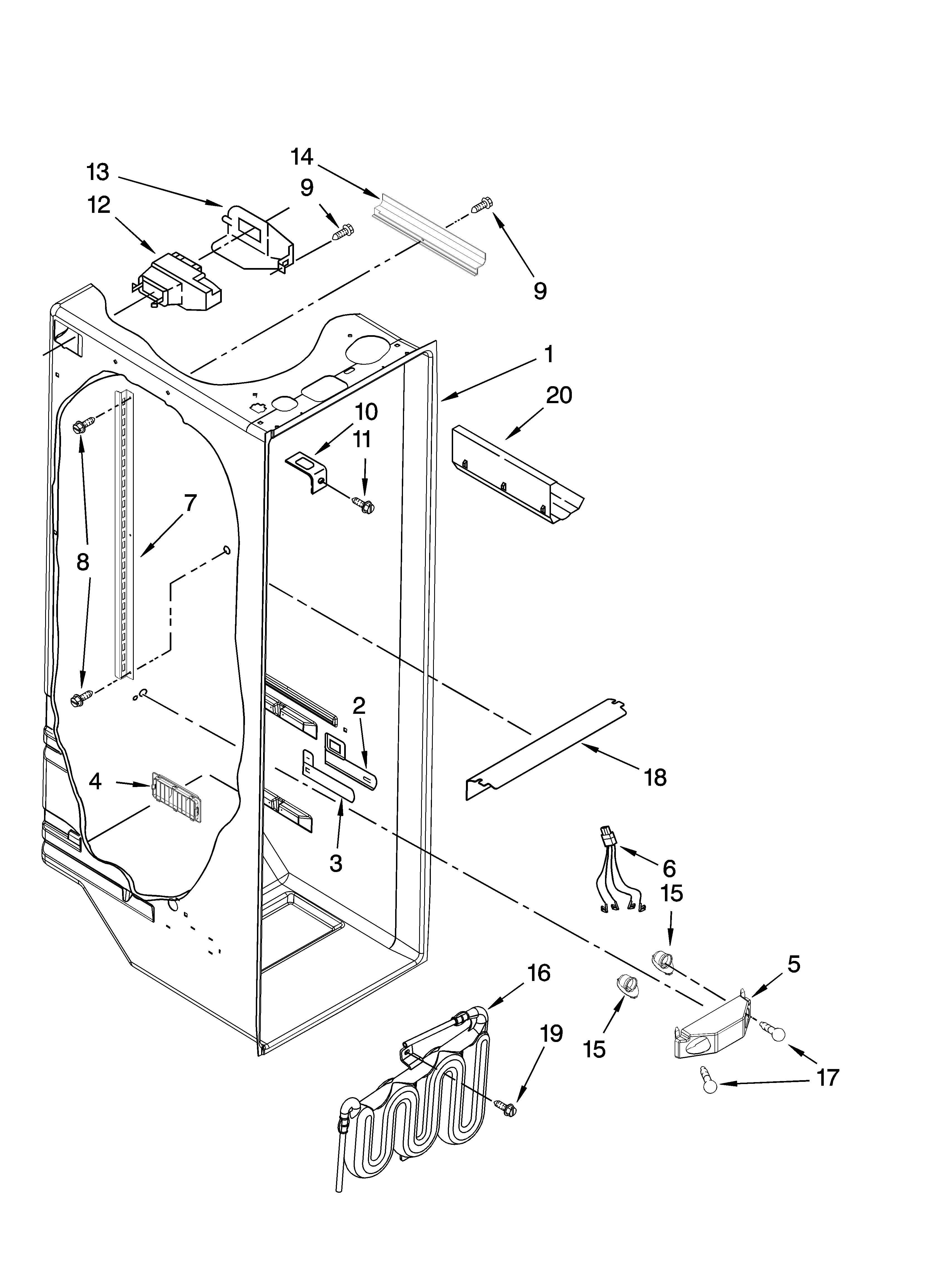 Kenmore 10658039800 refrigerator liner parts diagram