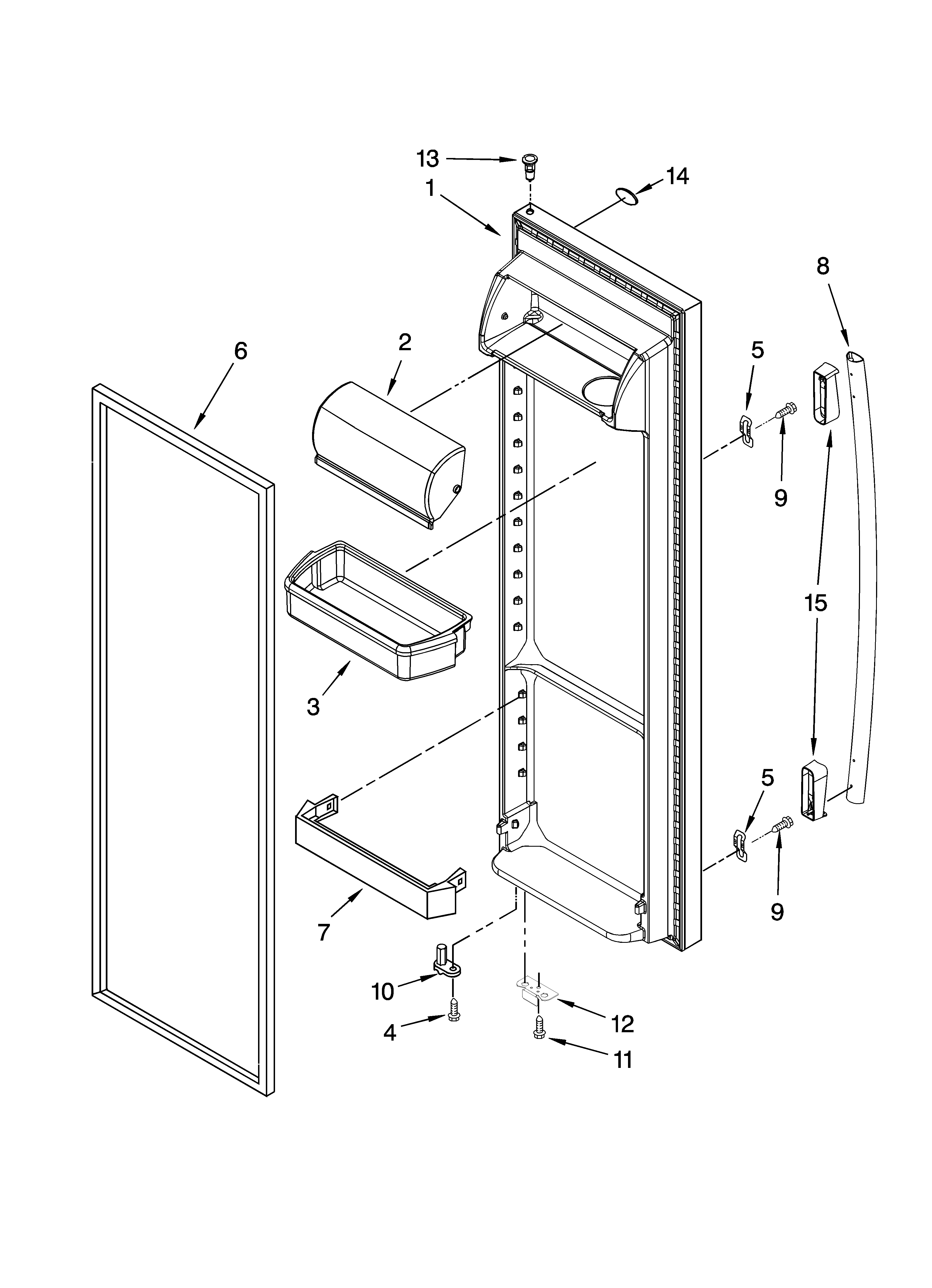 Kenmore 10658039800 refrigerator door parts diagram