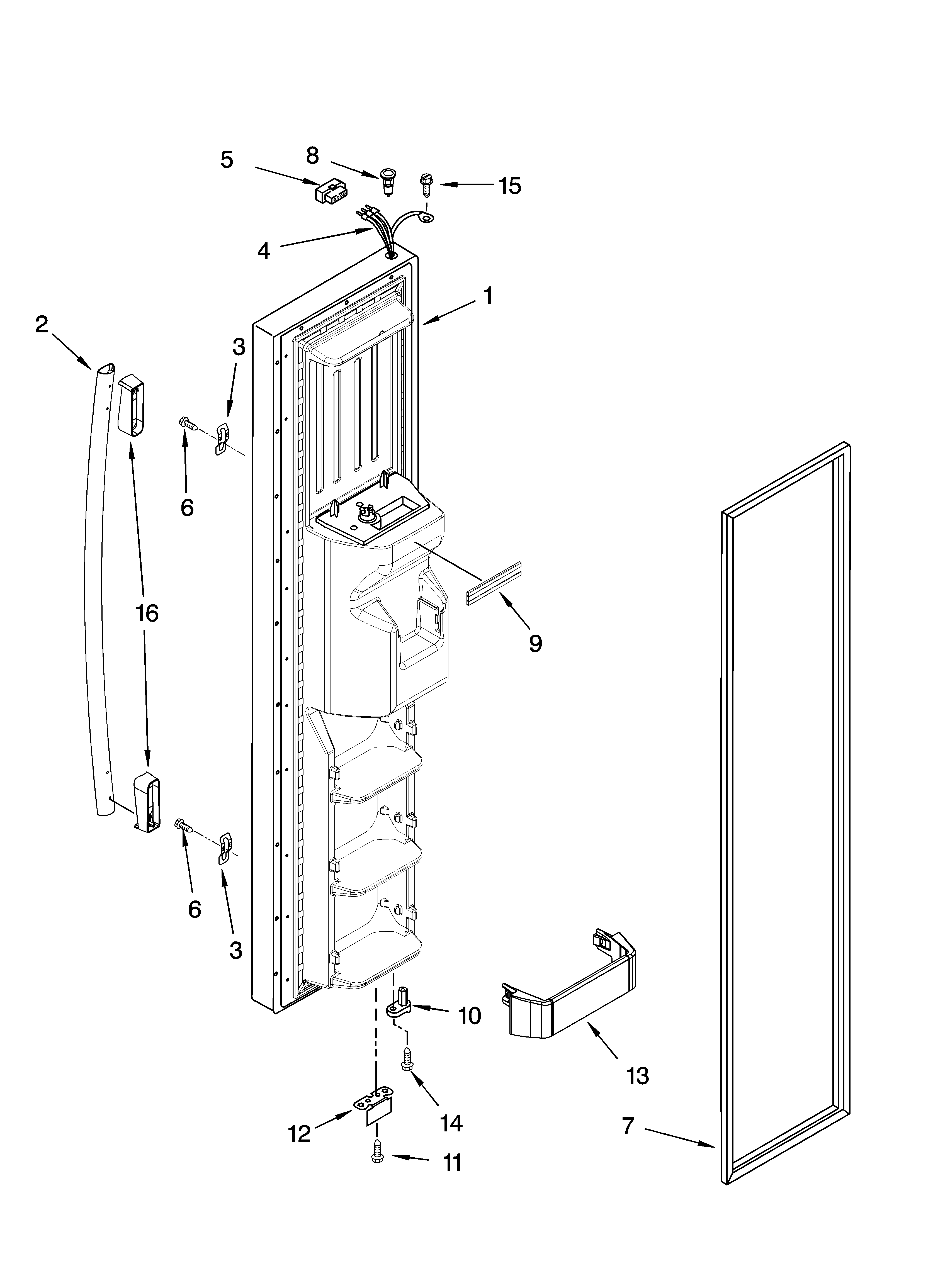 Kenmore 10658039800 freezer door parts diagram