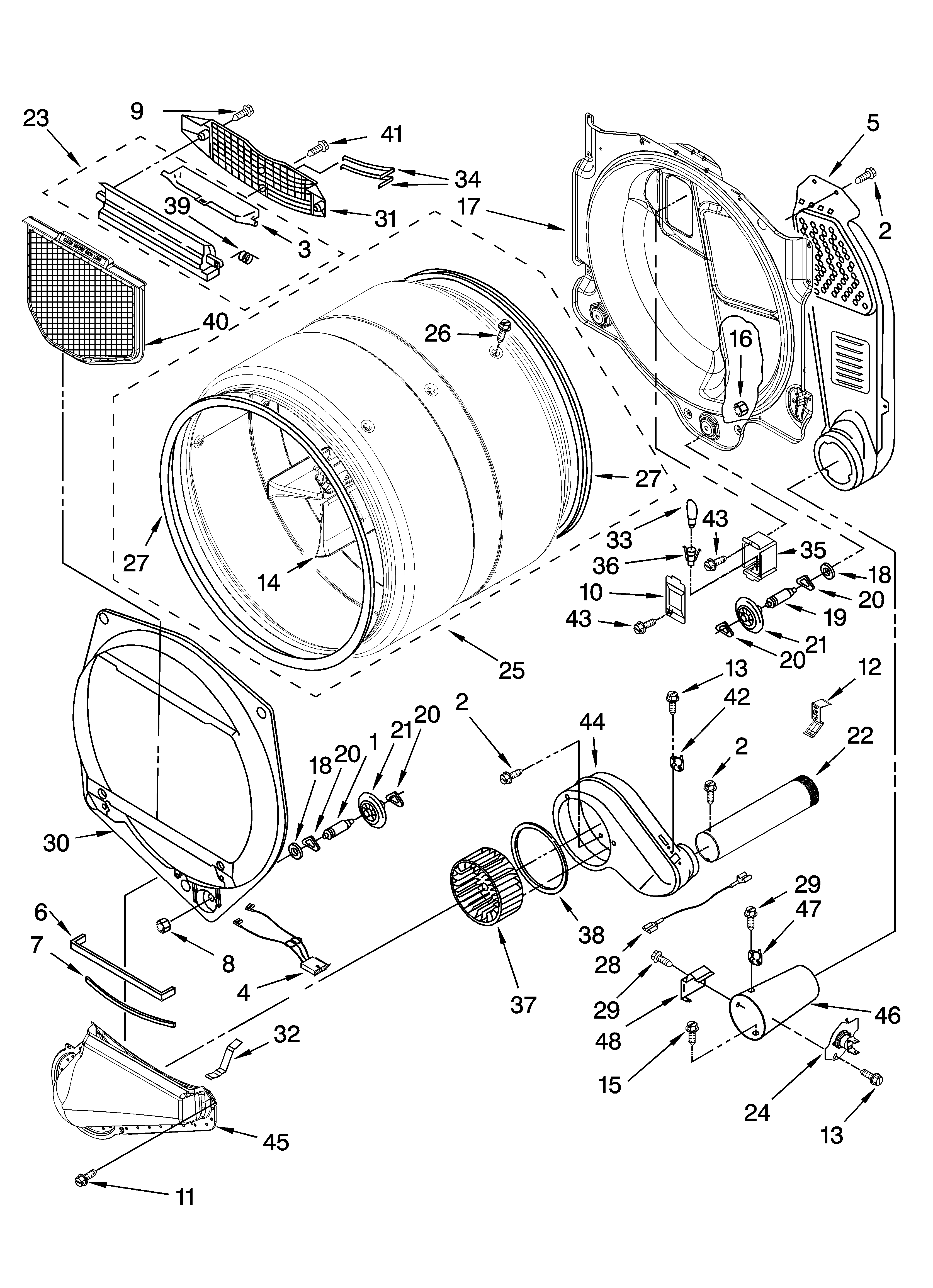 Kenmore Elite 11097088602 bulkhead parts diagram