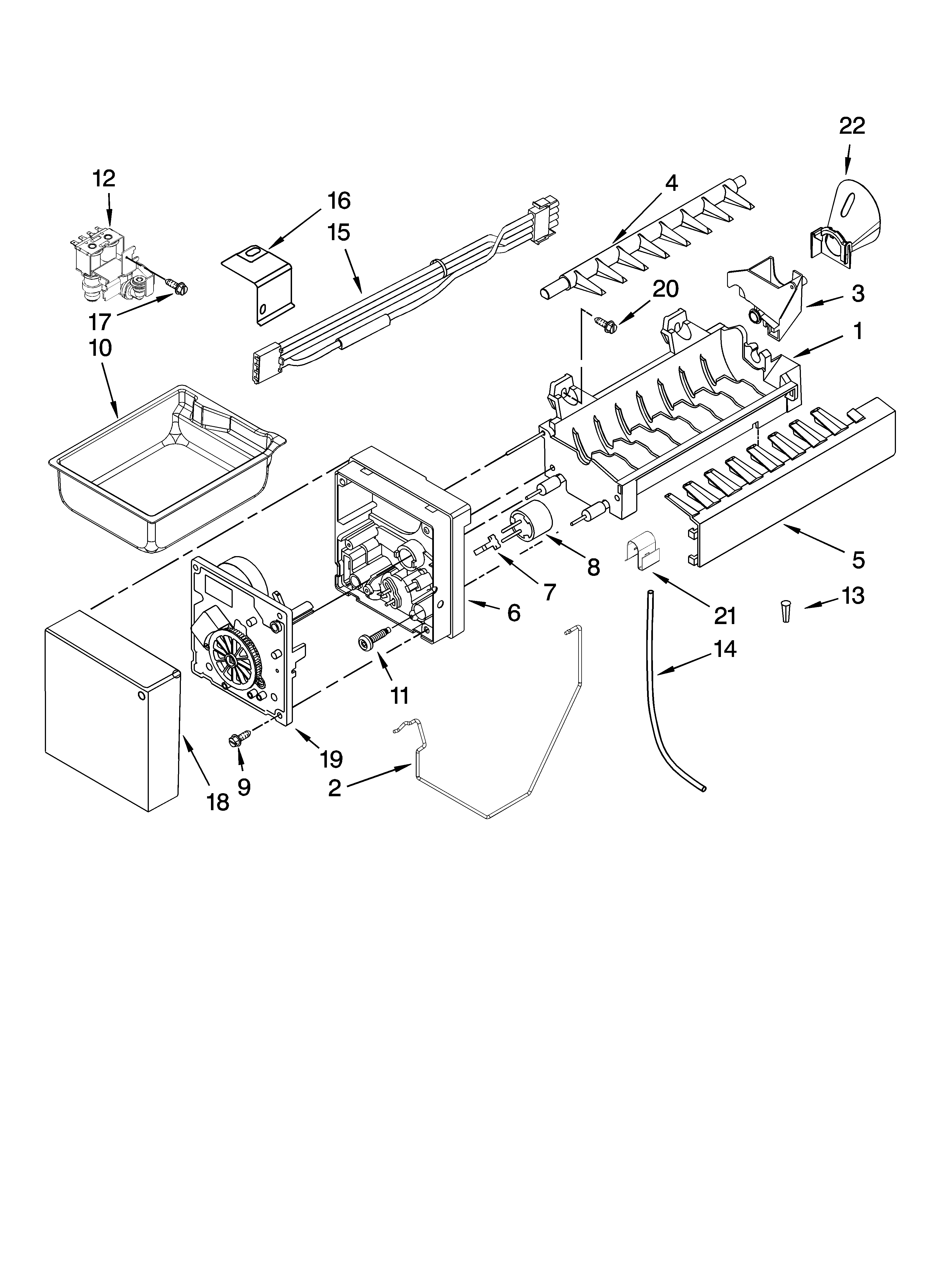 Kenmore Elite 59677609800 icemaker parts, optional parts (not included) diagram