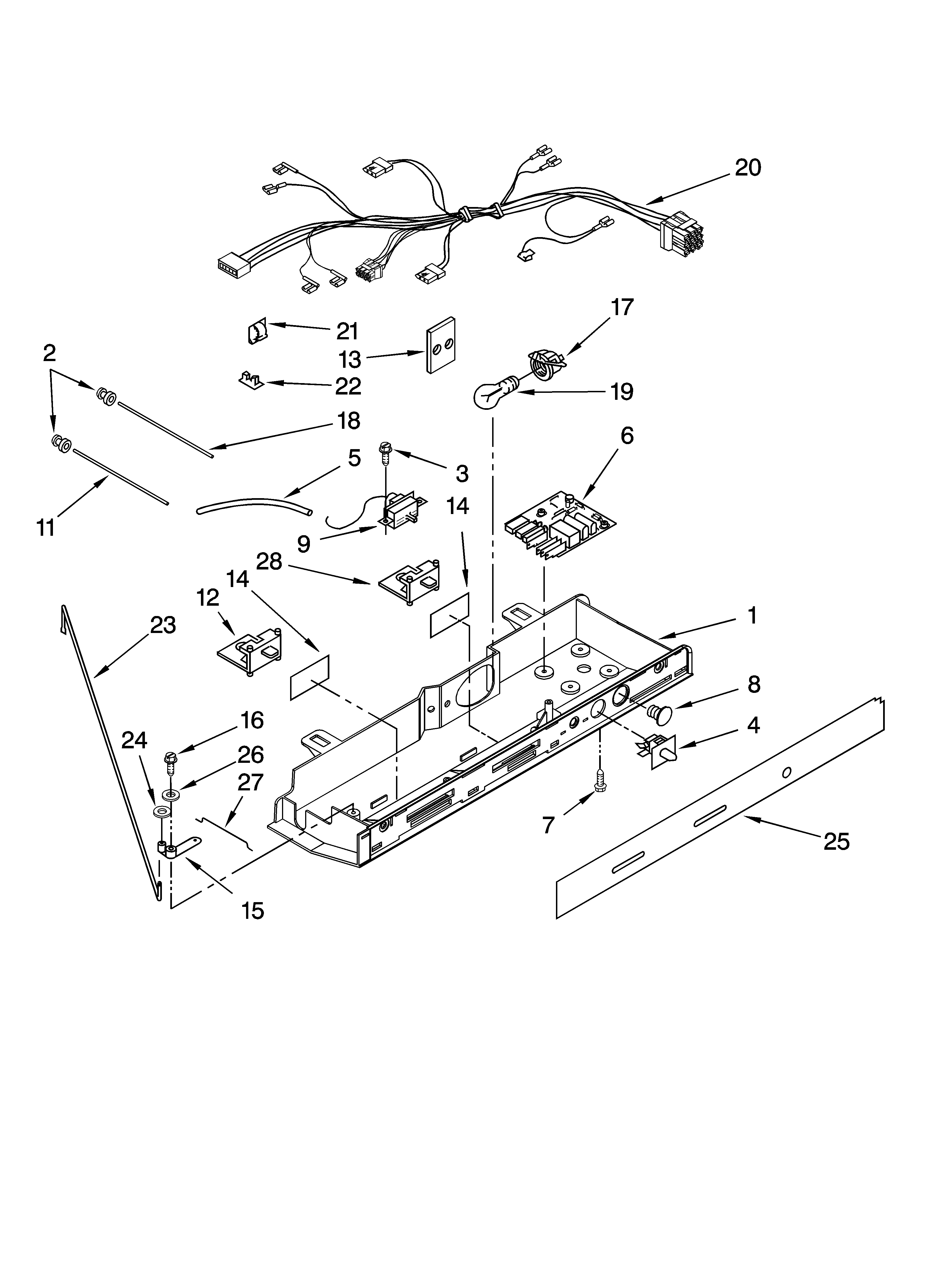 Kenmore 10657912701 control parts diagram