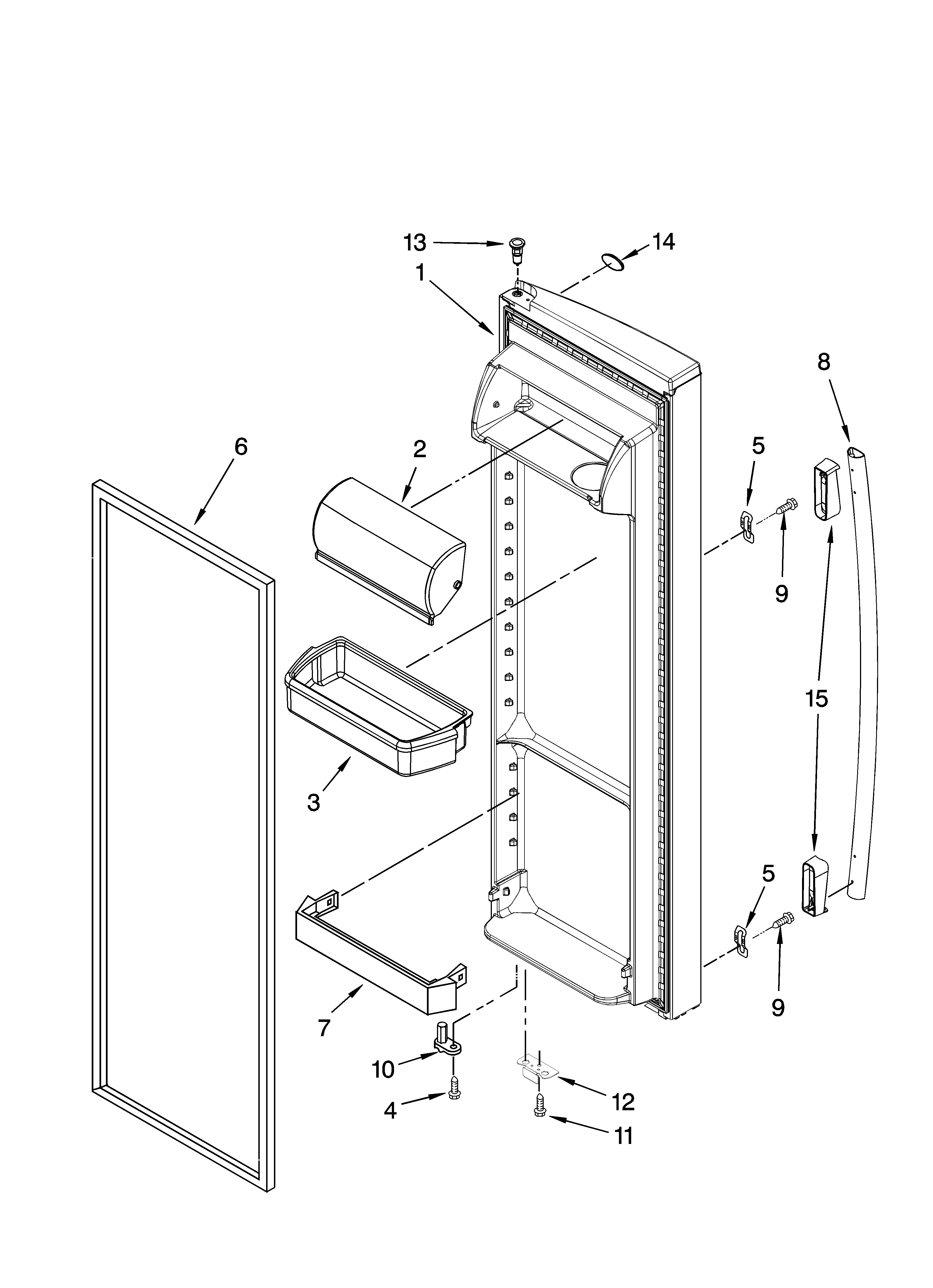 Kenmore 10658726800 refrigerator door parts diagram