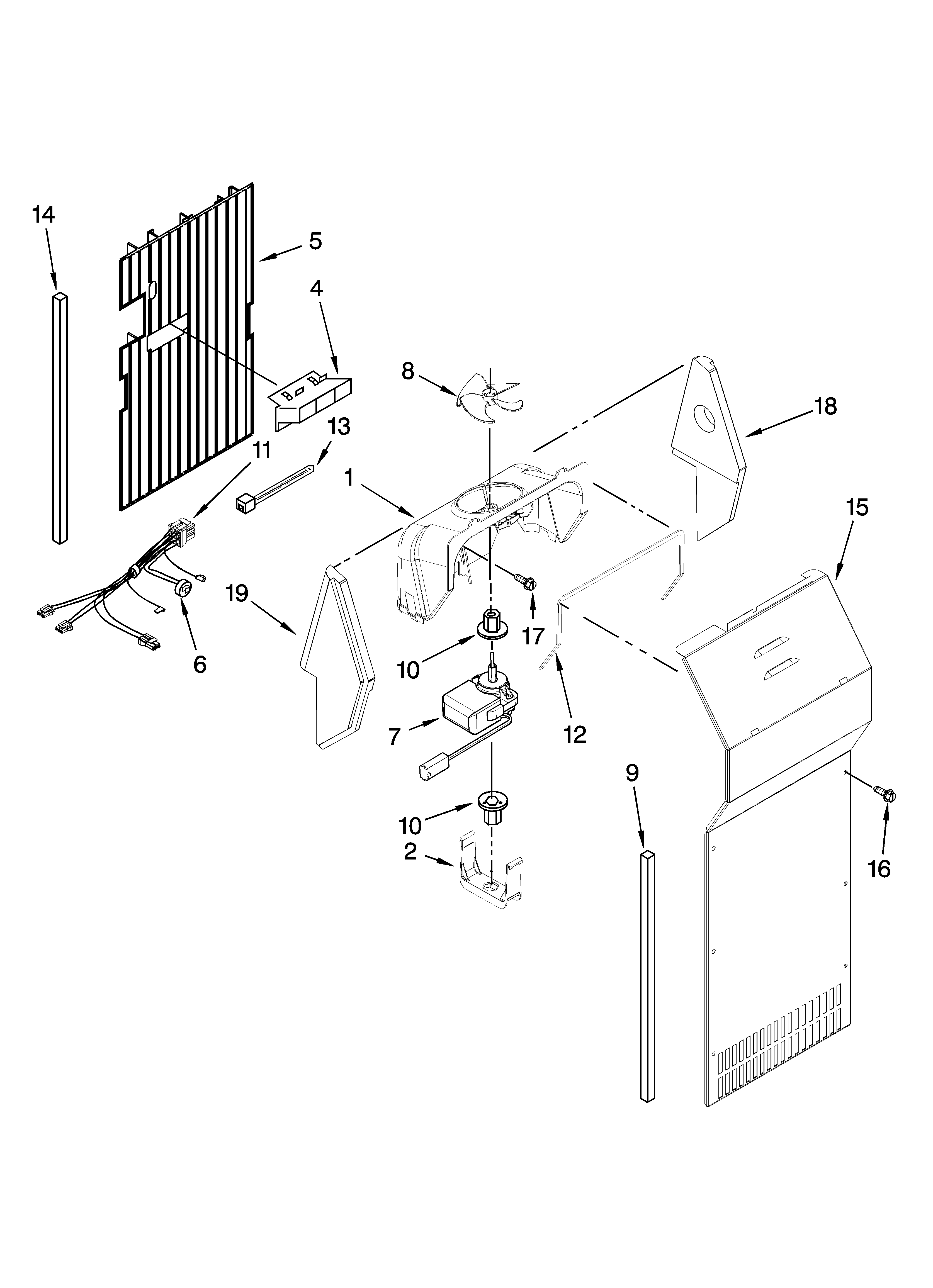 Kenmore 10658982800 air flow parts diagram