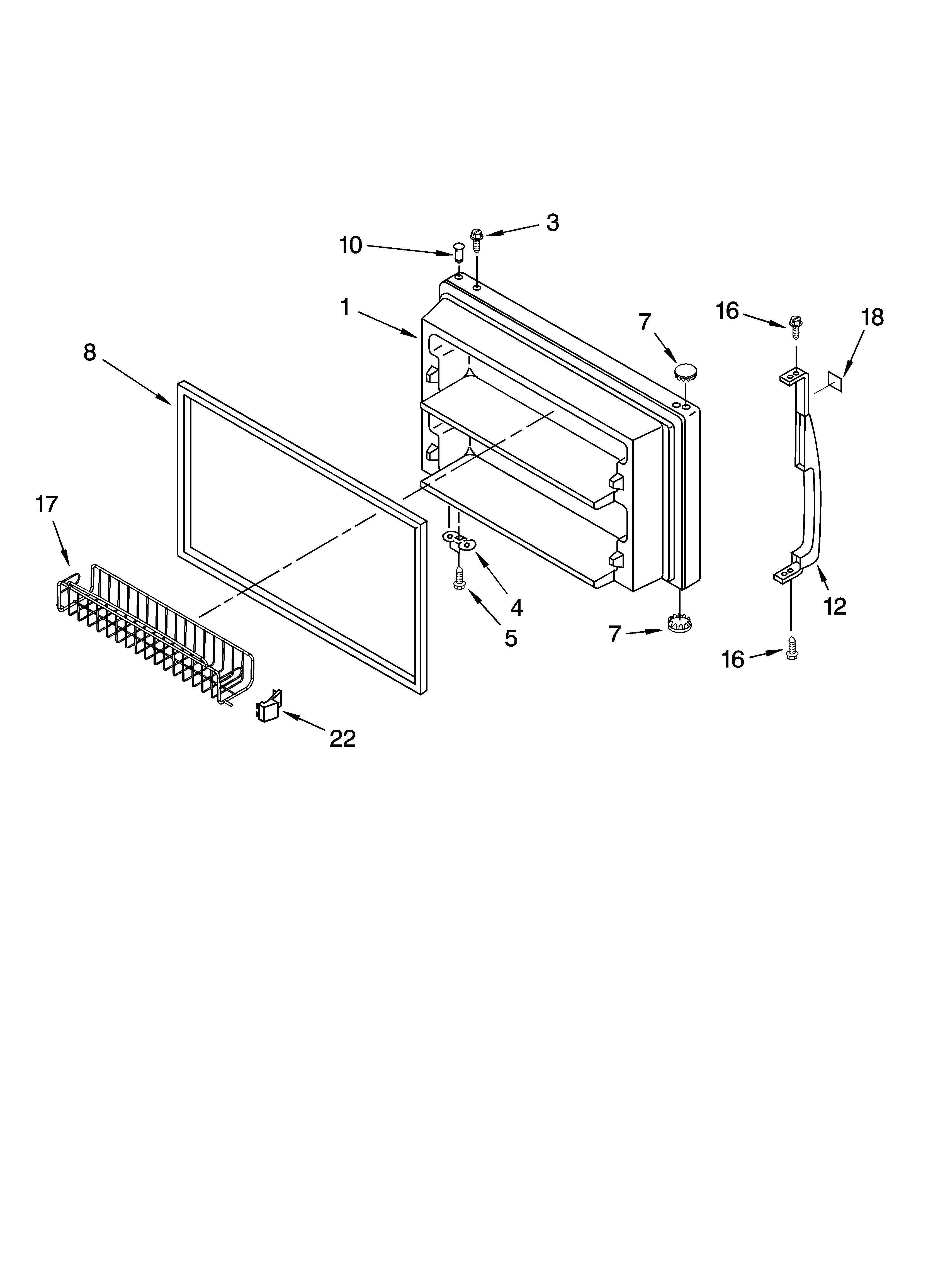Kenmore 10678222800 freezer door parts diagram