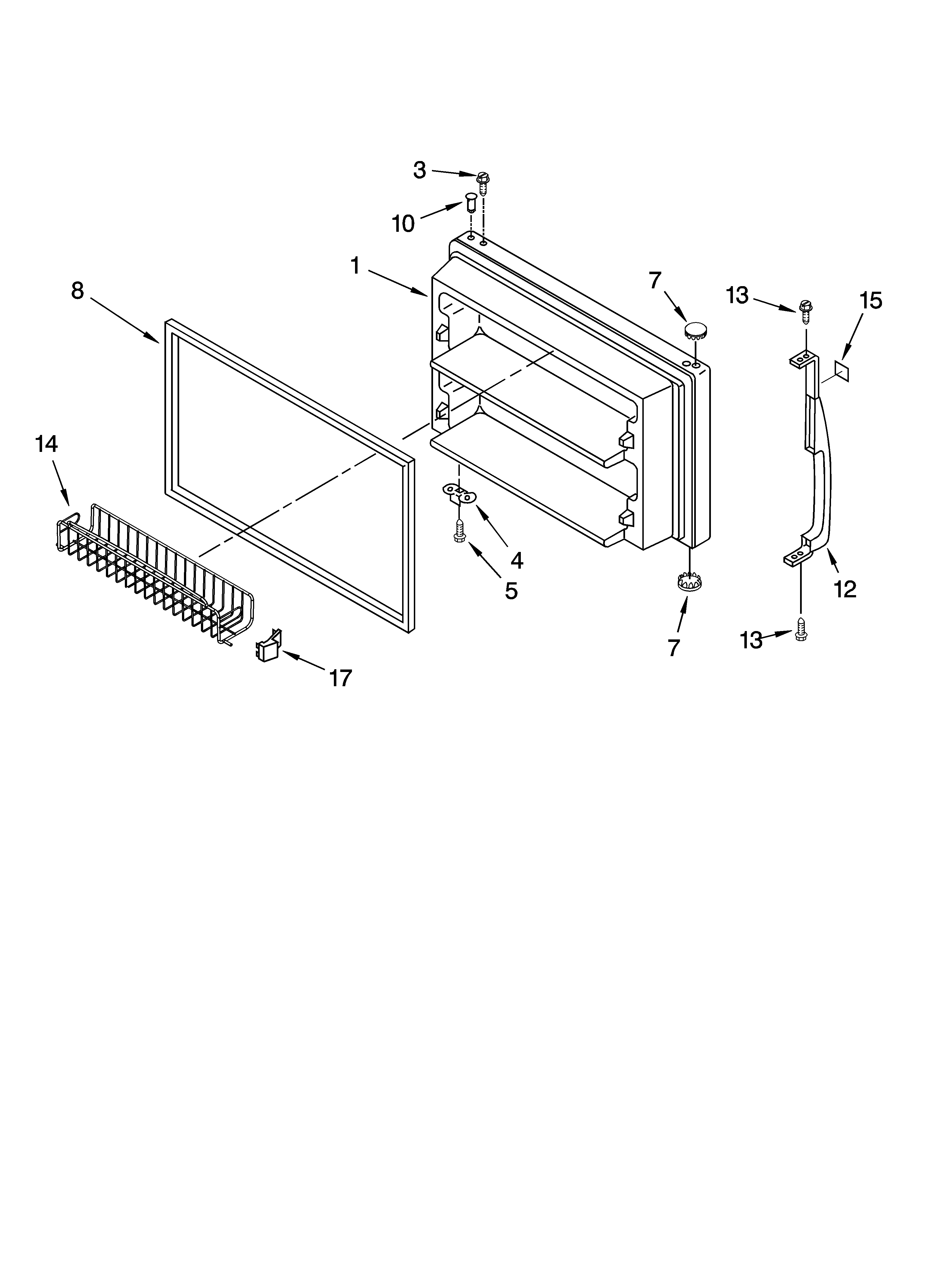 Kenmore 10678924800 freezer door parts diagram