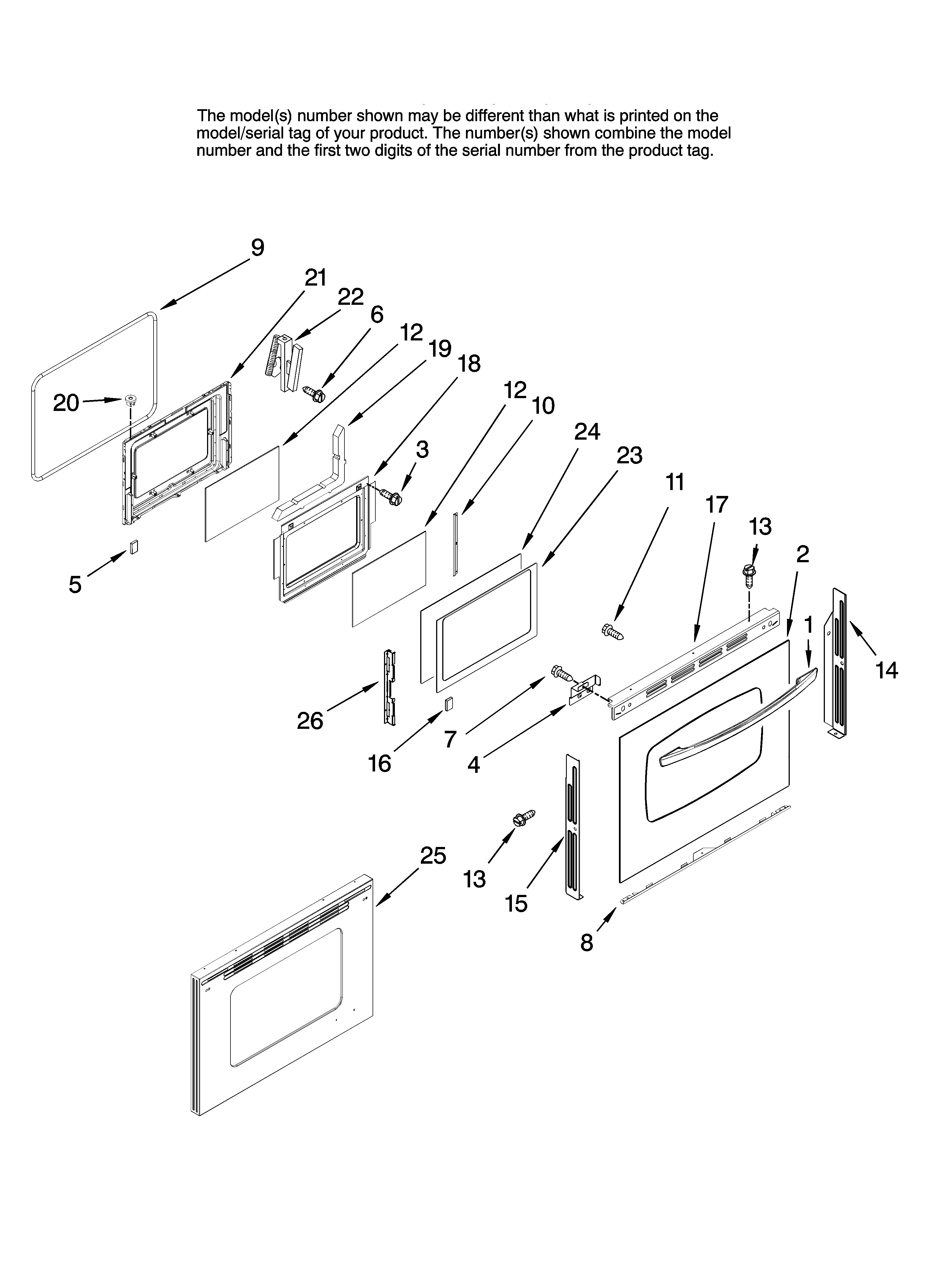 Kenmore Elite 66598019700 lower door parts diagram