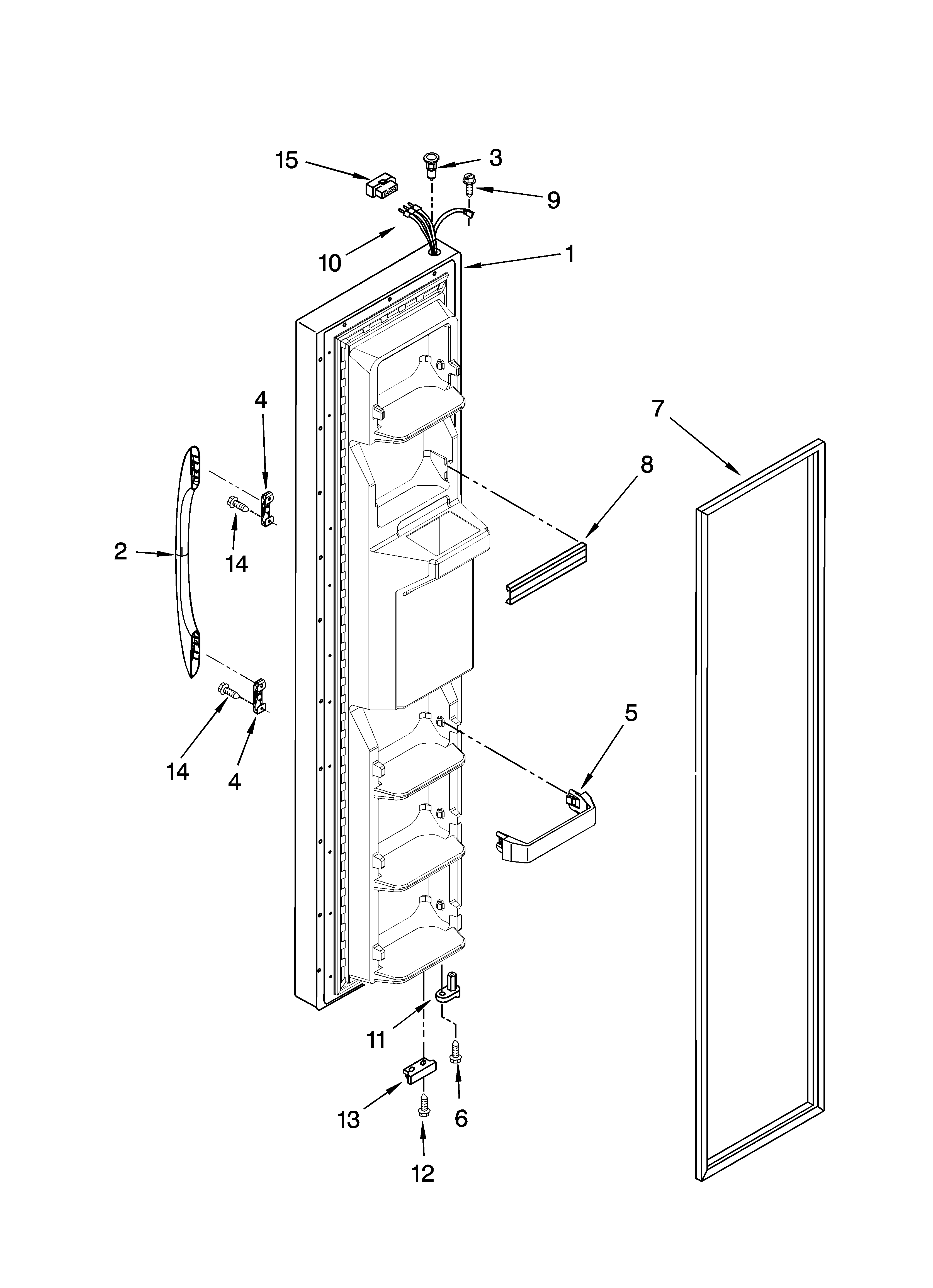 Kenmore 10659134800 freezer door parts diagram