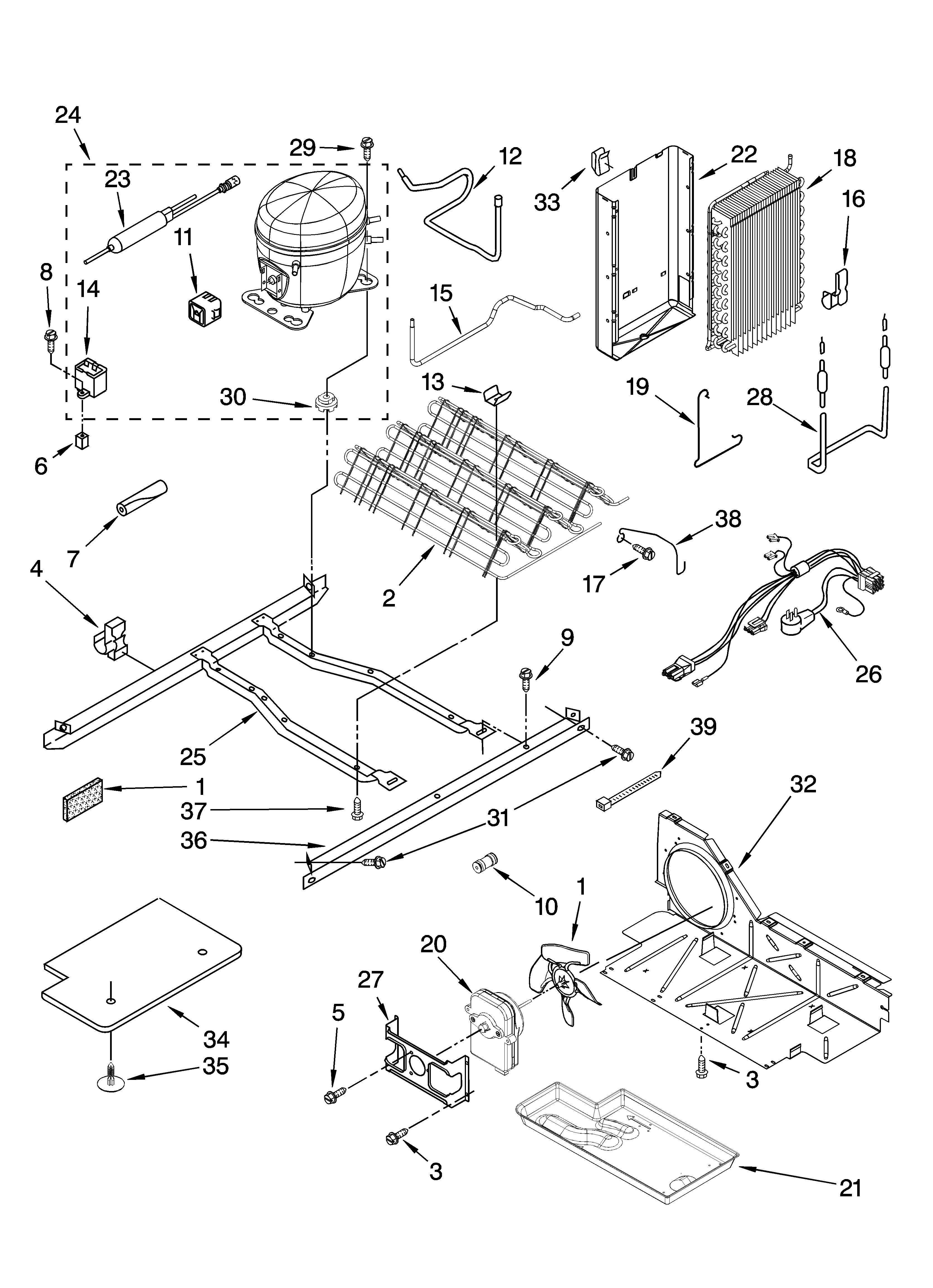 Kenmore 10659134800 unit parts diagram