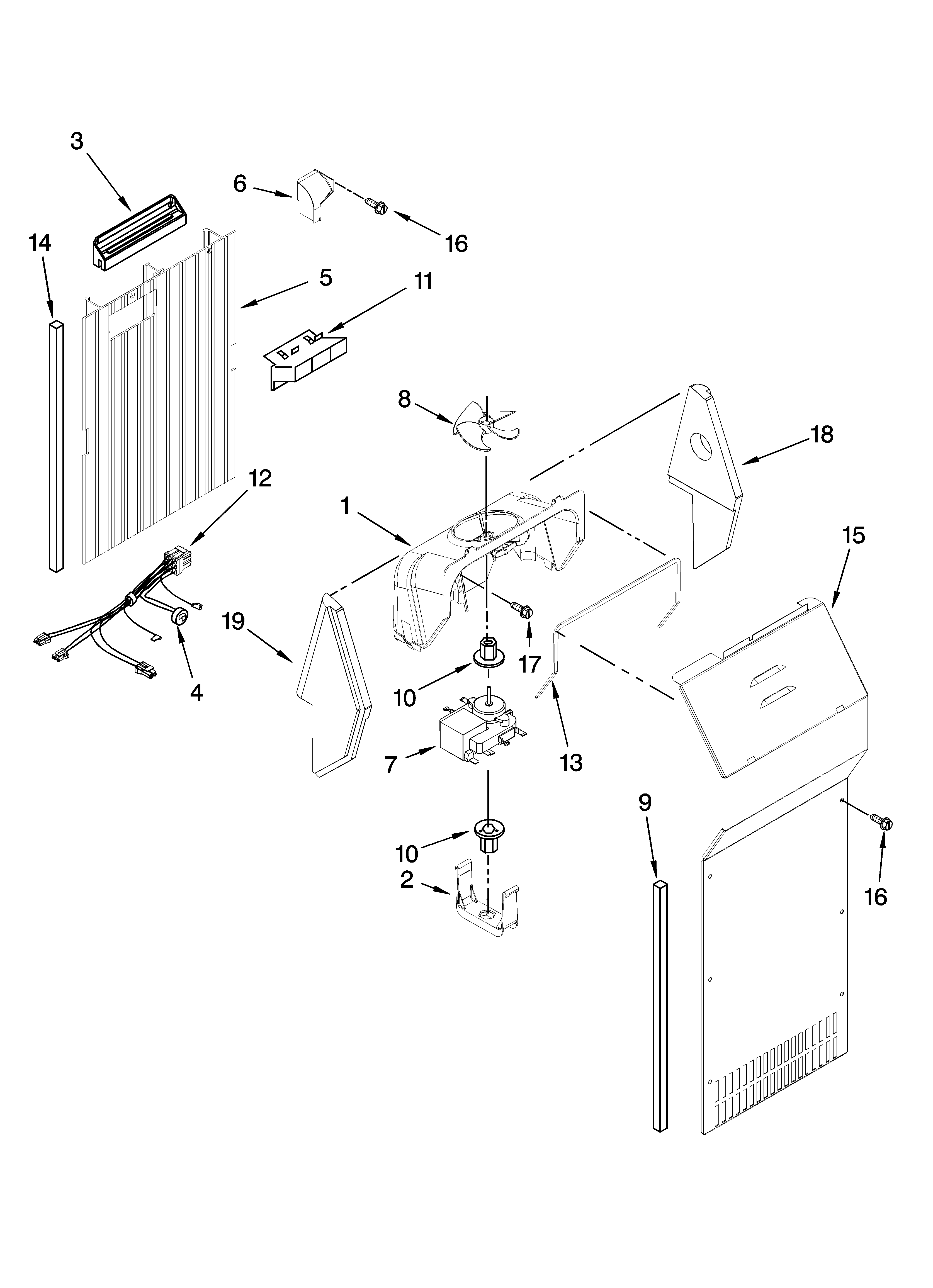 Kenmore 10659134800 air flow parts diagram