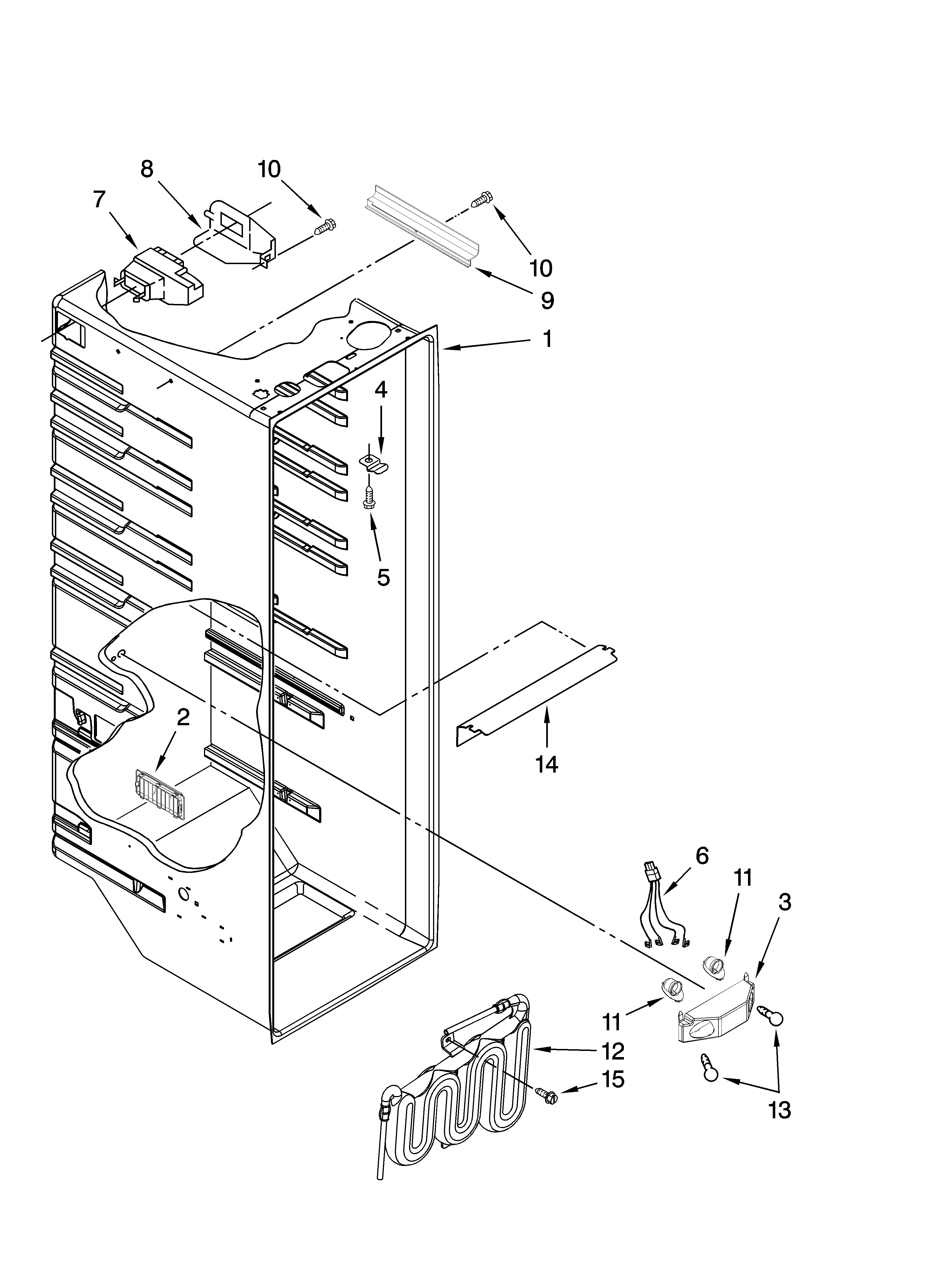 Kenmore 10659522800 refrigerator liner parts diagram