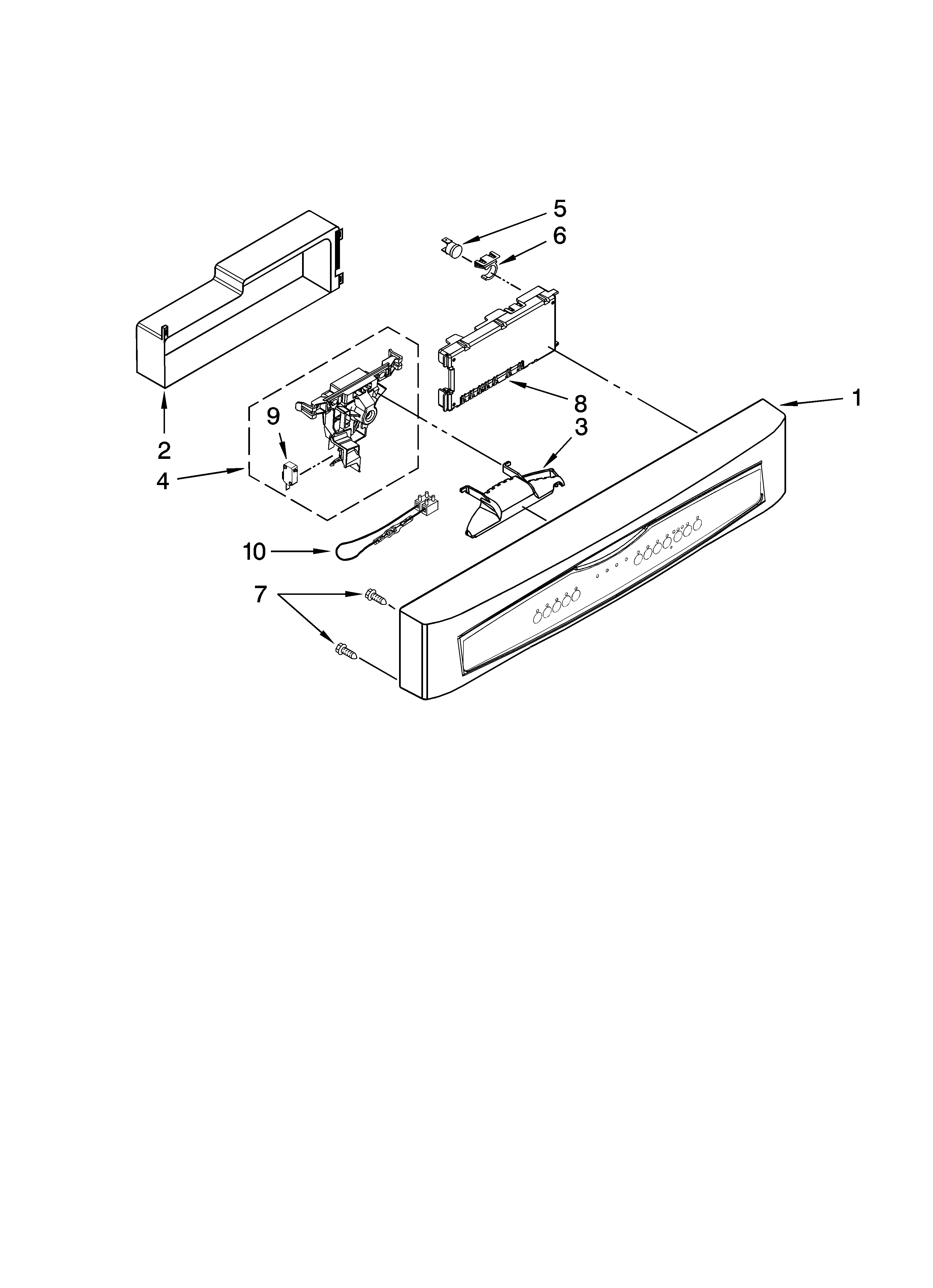 Kenmore 66513983K800 control panel parts diagram
