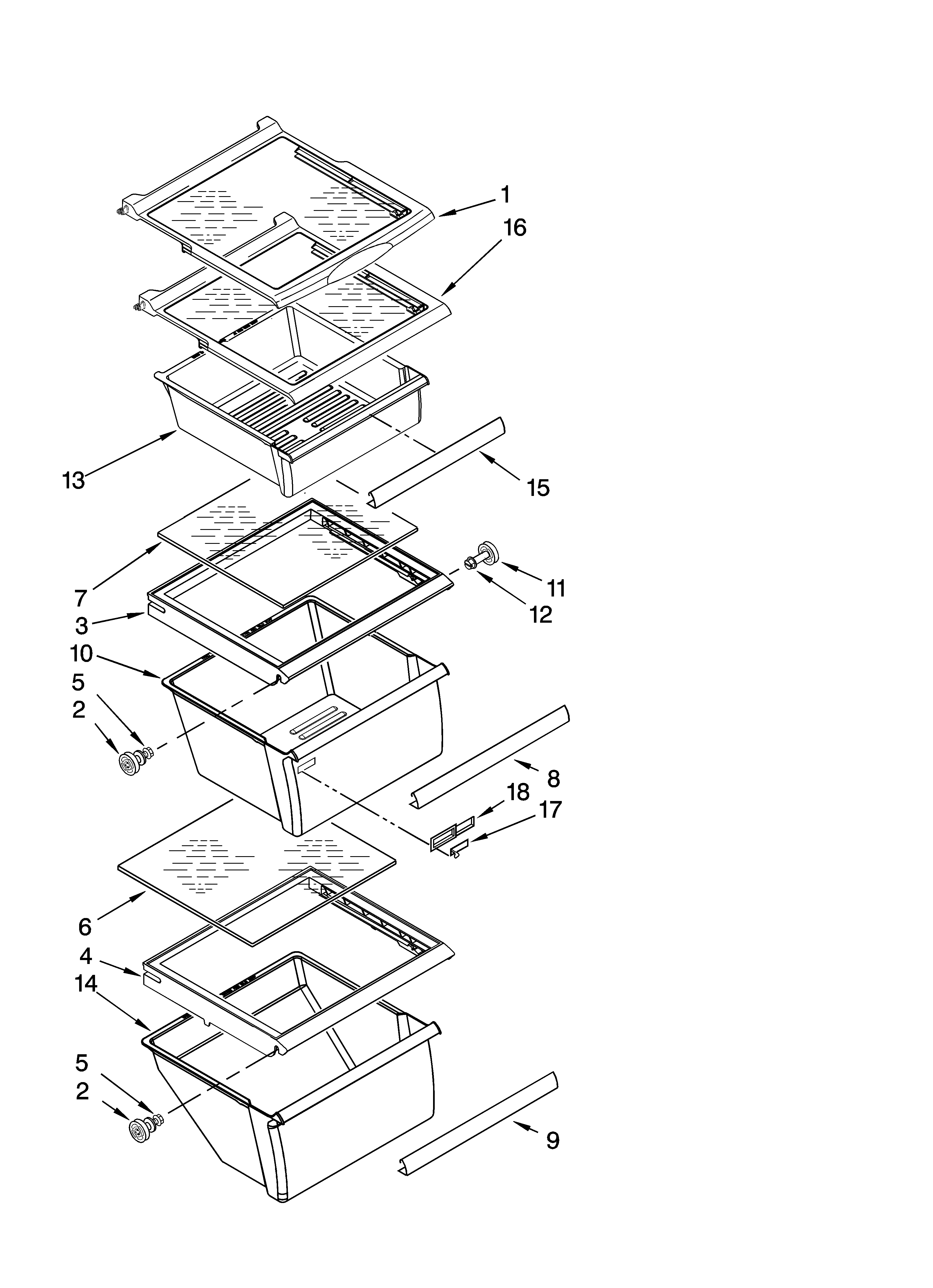 Kenmore 10641264800 refrigerator shelf parts diagram